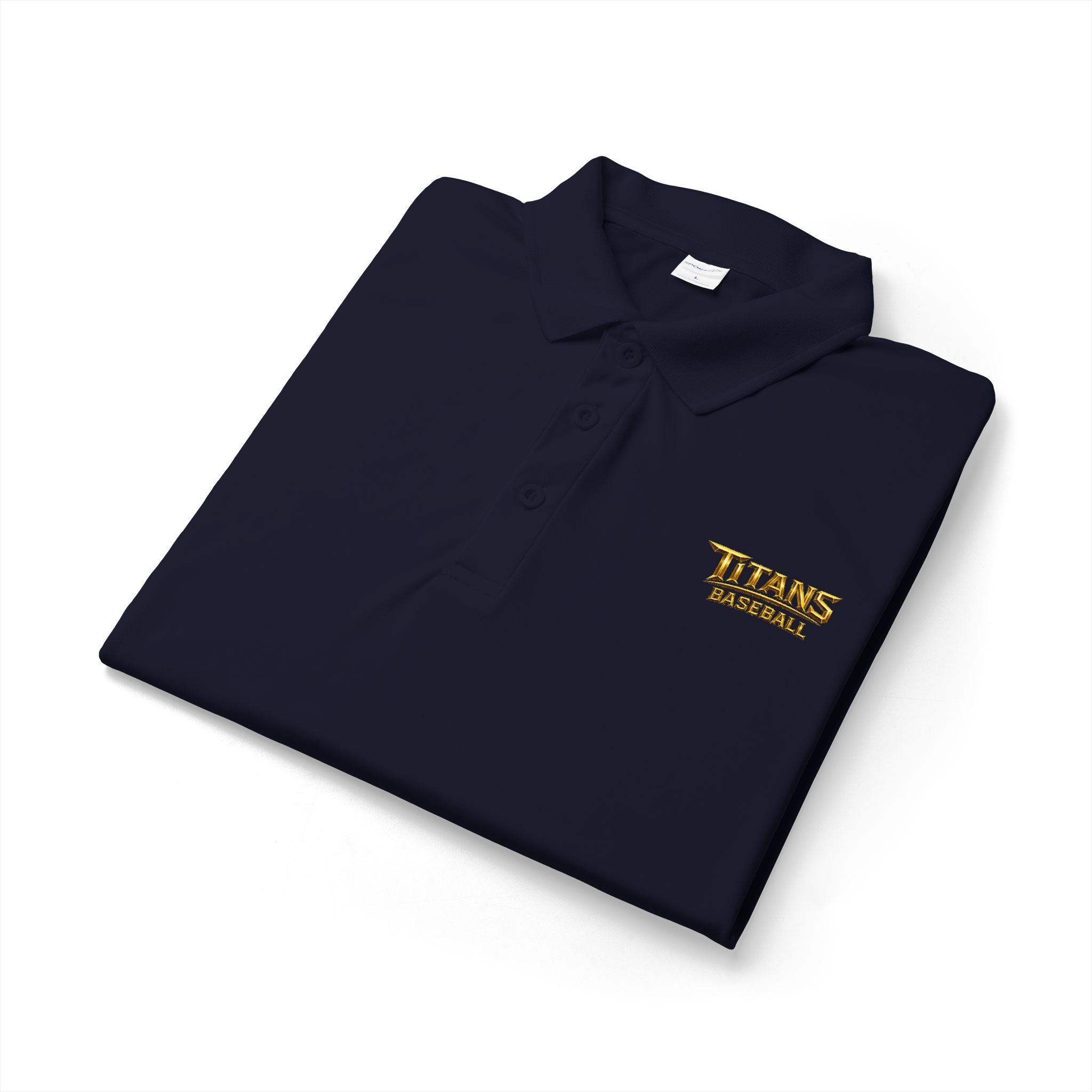 Titans Signature Men's Performance Polo-Gold Logo