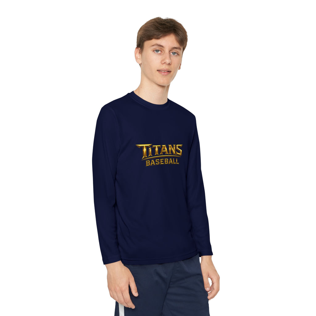 Titans Signature Long Sleeve Tee-Gold Logo