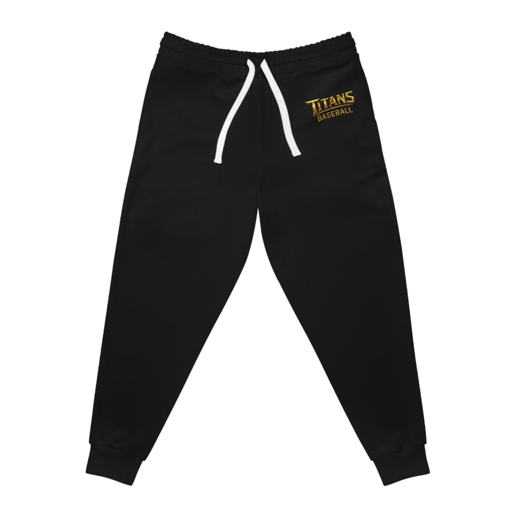 Titans Signature Black Men's Athletic Sweatpants-Gold Logo