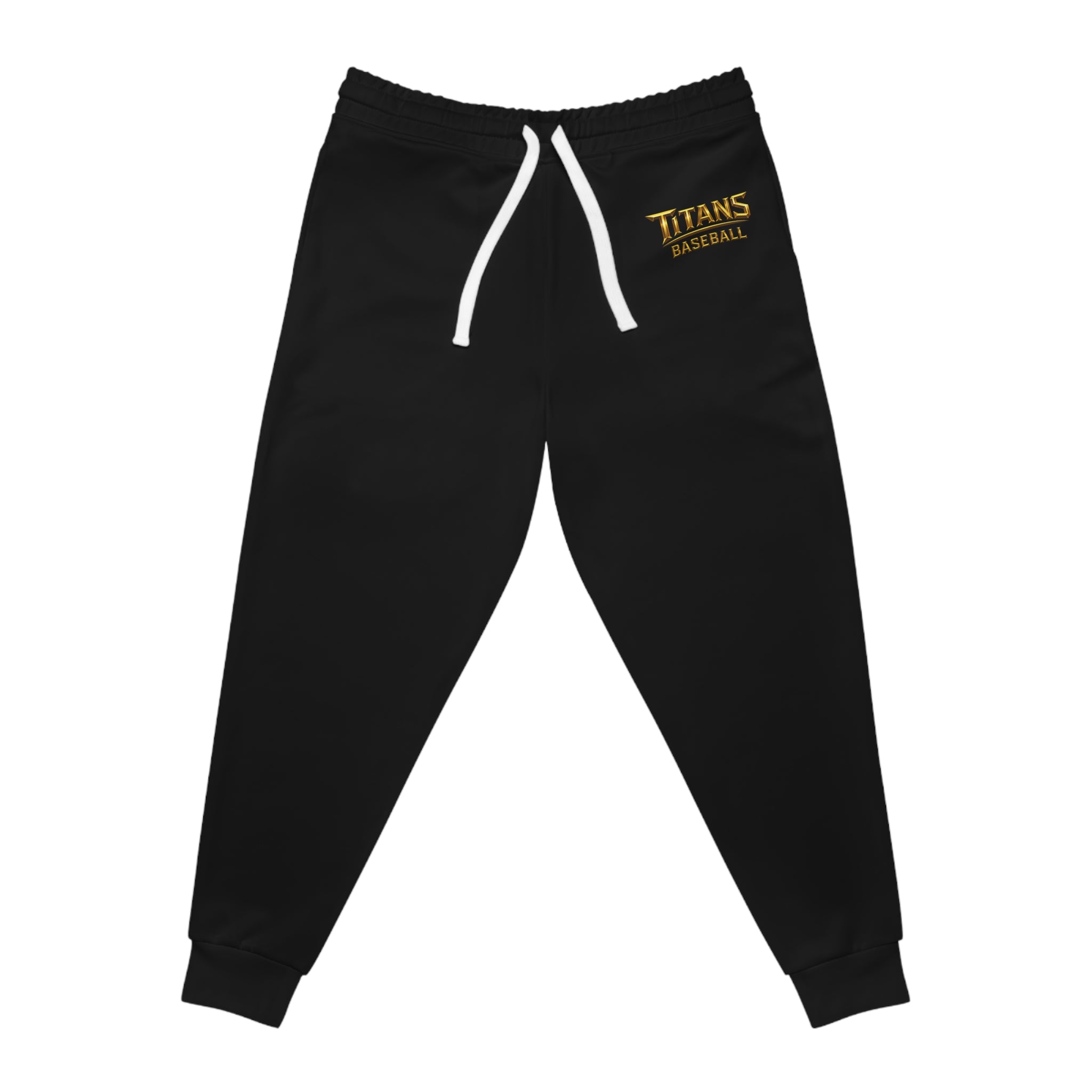 Titans Signature Black Men's Athletic Sweatpants-Gold Logo