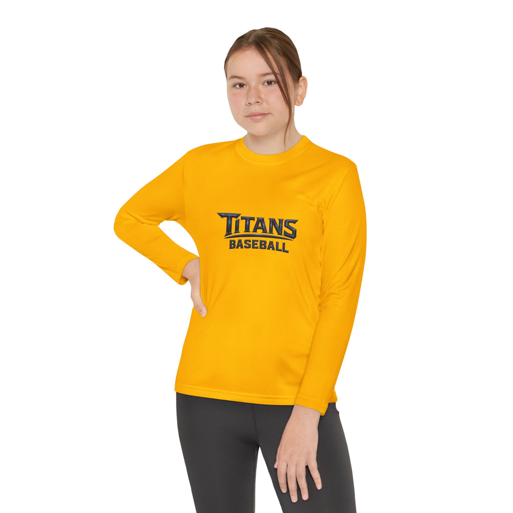 Titans Signature Youth Long Sleeve Tee - Navy Logo