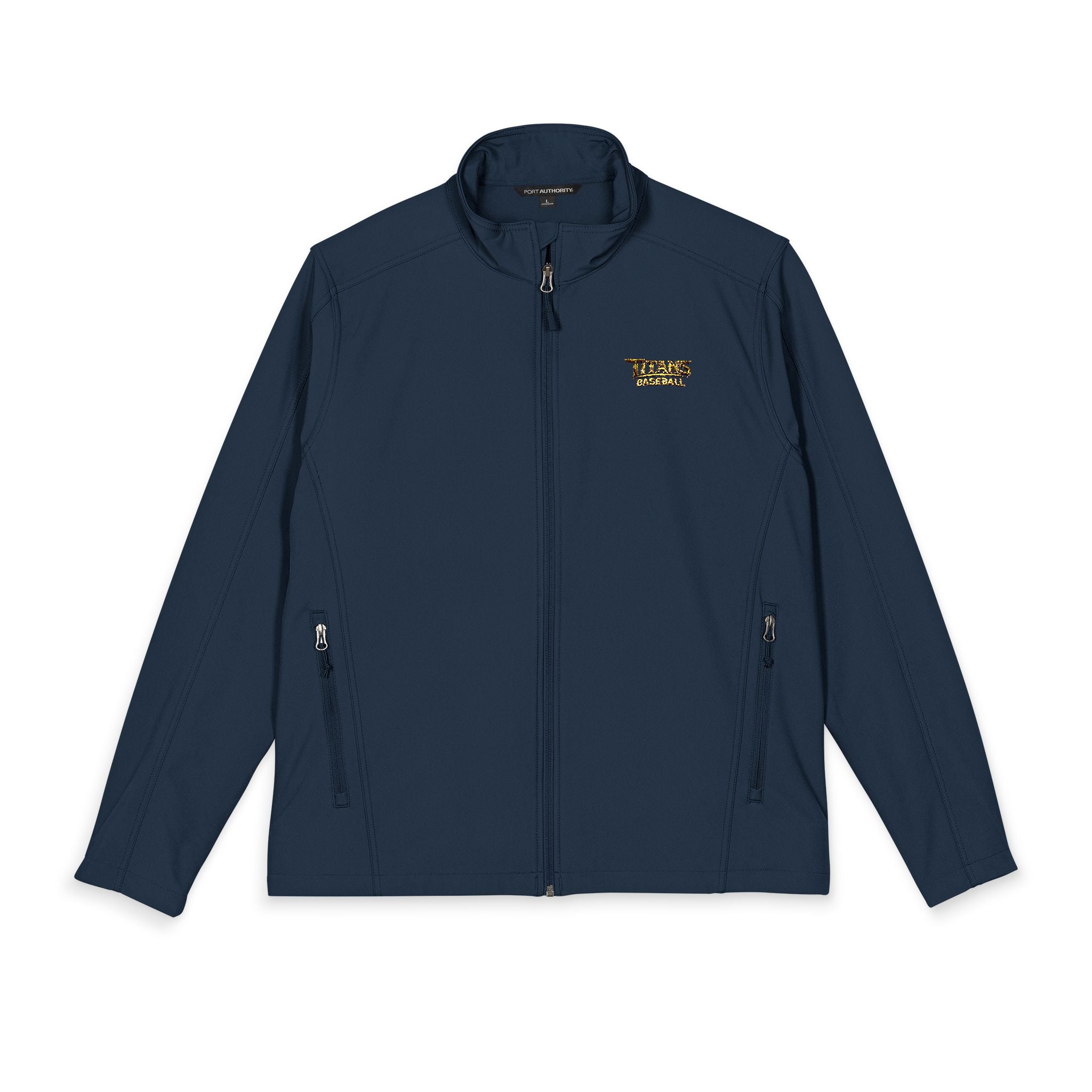 Titans Signature Embroidered Men's Soft Shell Jacket-Gold Logo