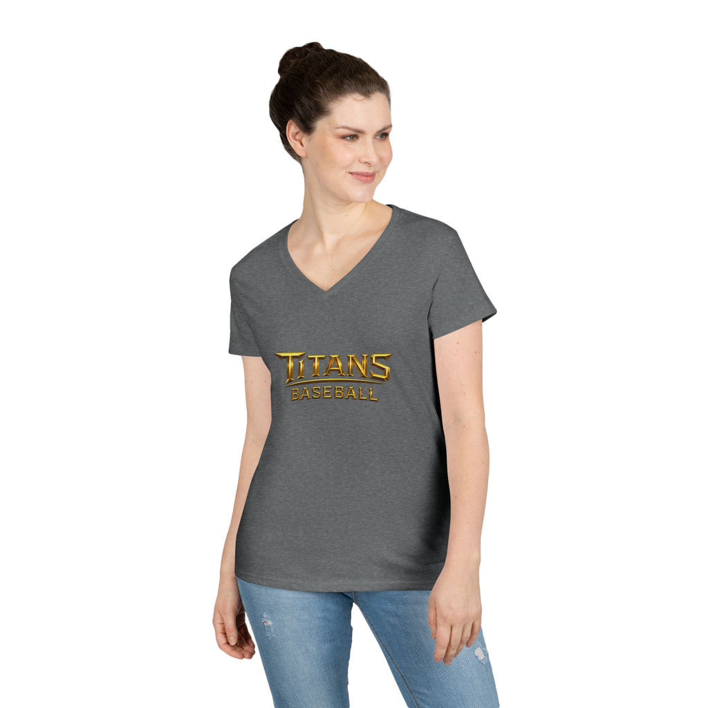 Titans Signature Ladies V-Neck Tee-Gold "Titans Mom" Fan Shirt
