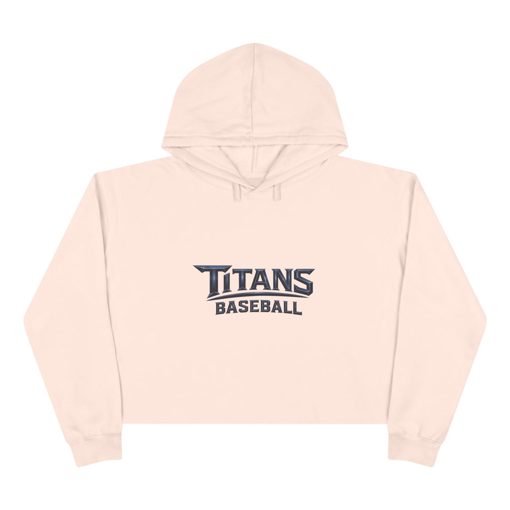 Titans Women's Signature Cropped Hoodie-Navy Logo
