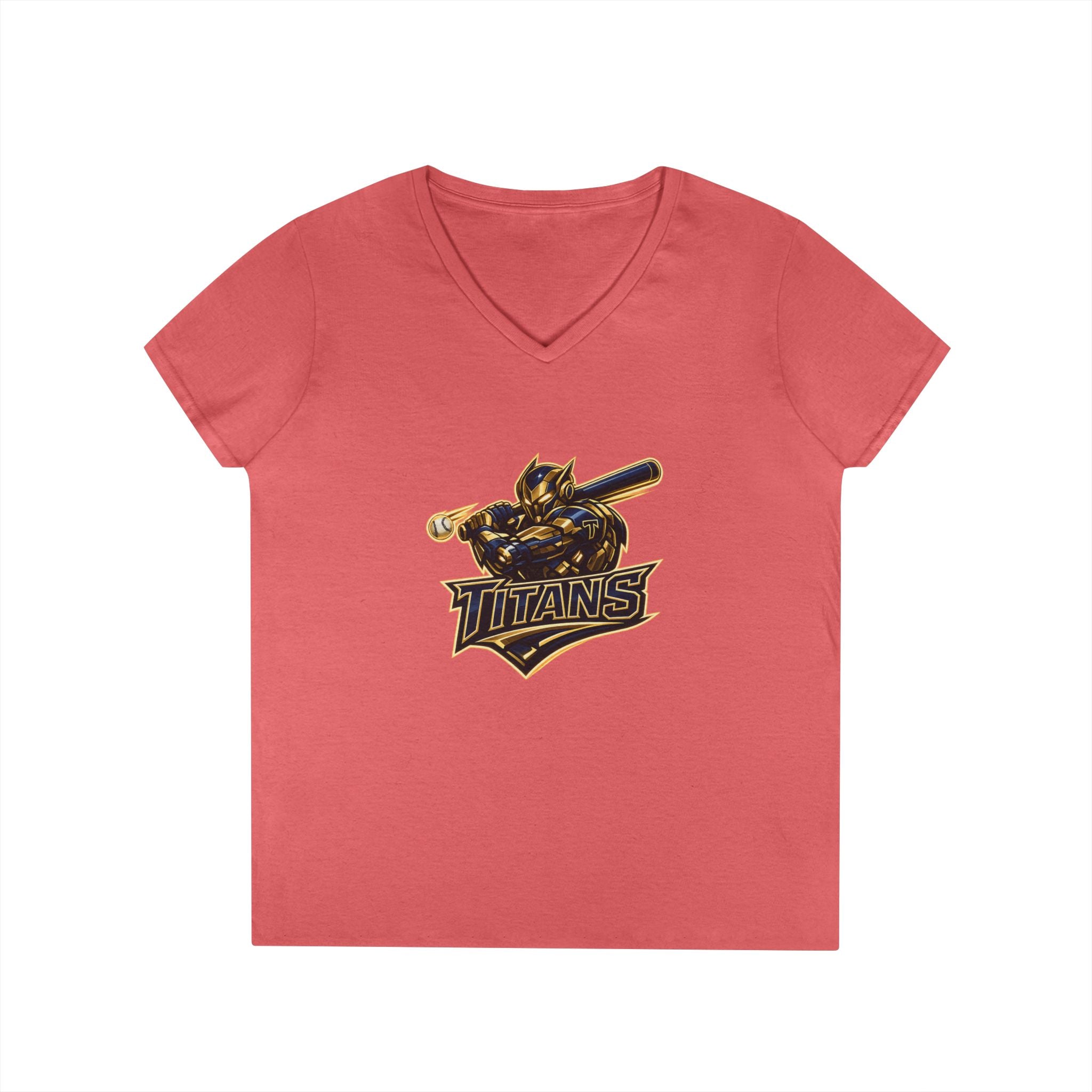 Titans Prime Ladies' V-Neck Tee-Blue "Titans Mom" Fan Shirt