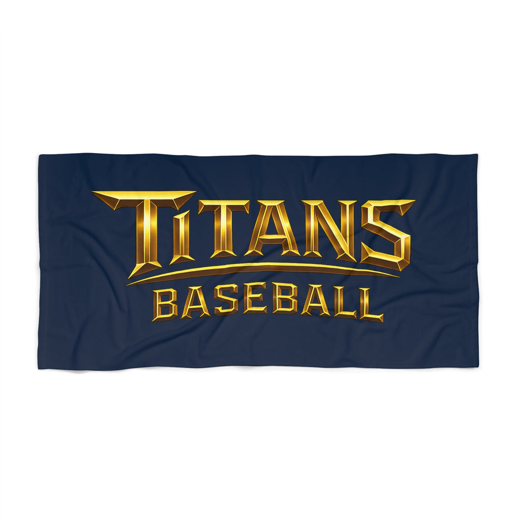 Titans Navy Beach Towel-Gold Logo