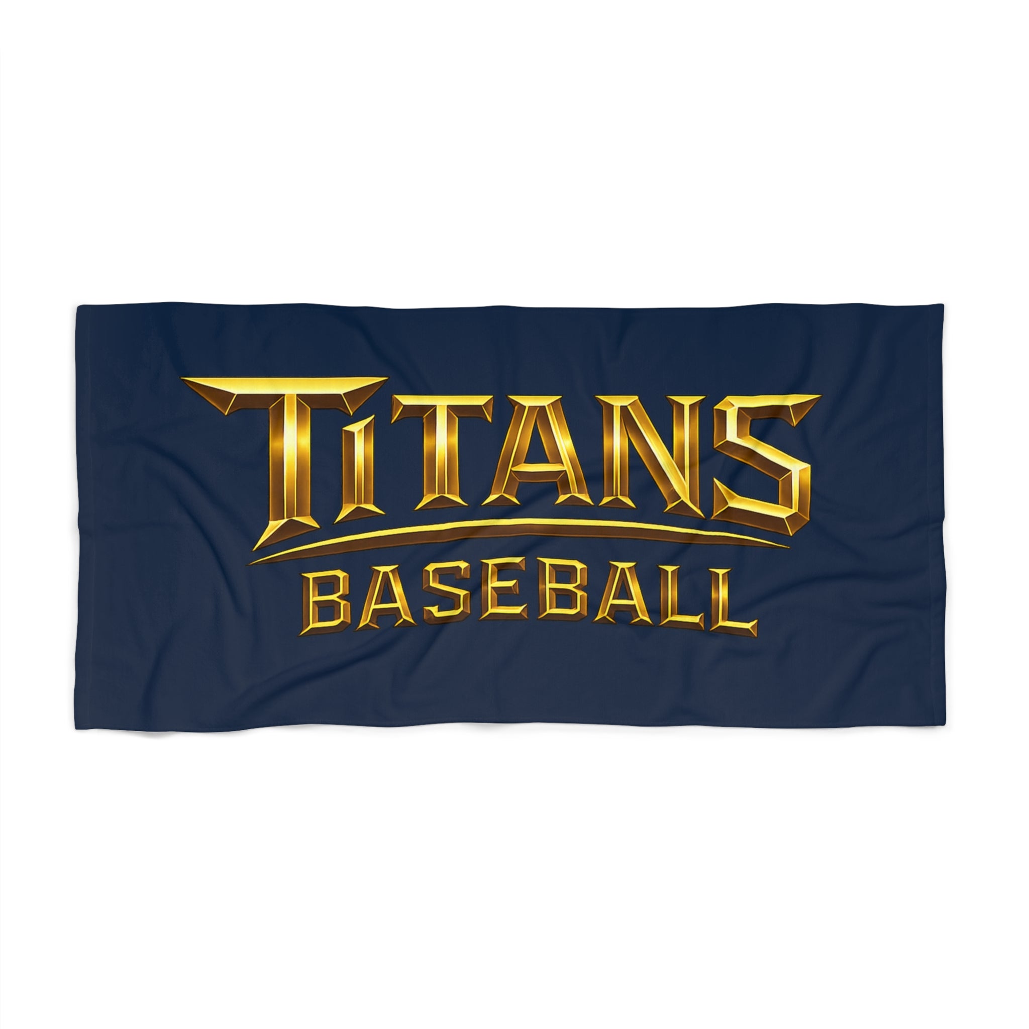 Titans Navy Beach Towel-Gold Logo