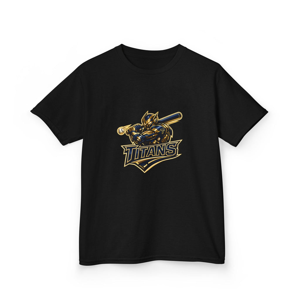Titans Prime Youth Baseball Tee-Gold 'Future Titan' Back Print