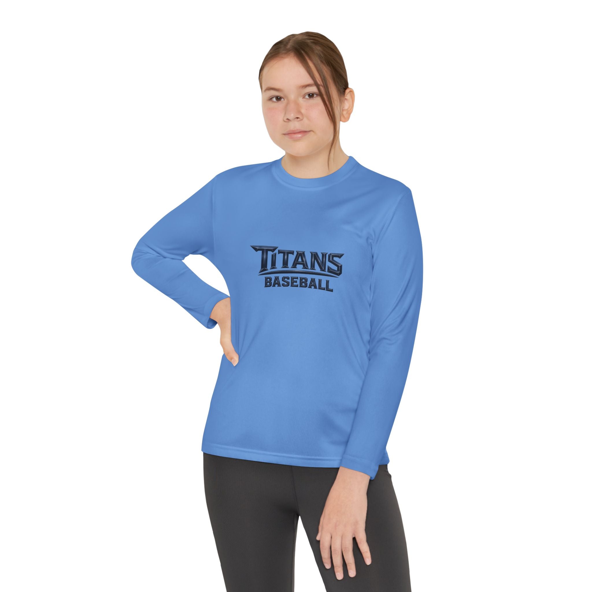 Titans Signature Youth Long Sleeve Tee - Navy Logo