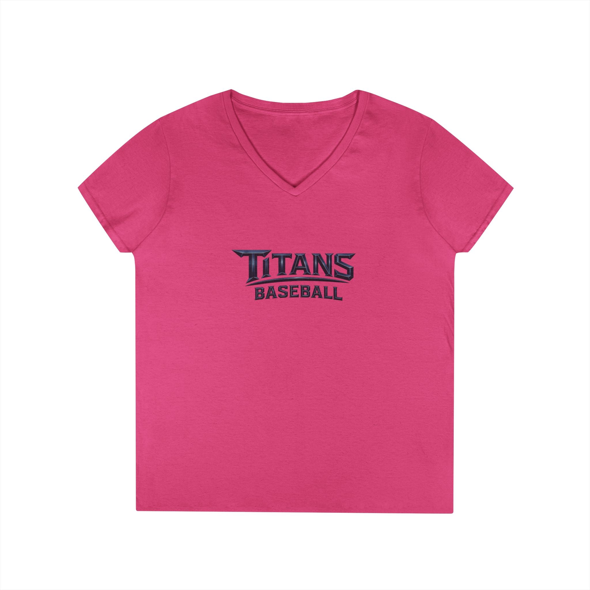 Titans Signature Ladies' V-Neck Tee-Blue "Titans Mom" Fan Shirt
