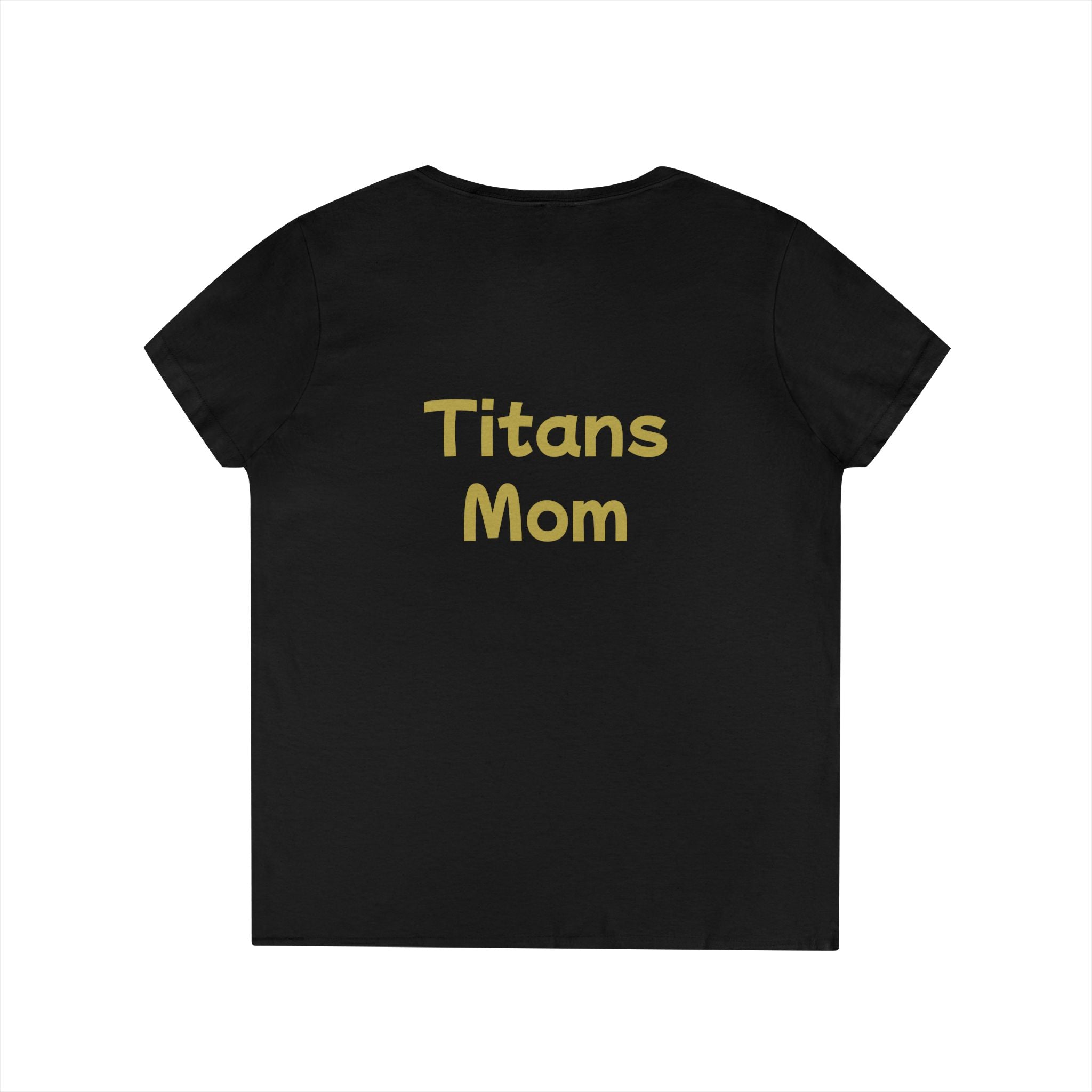 Titans Signature Ladies V-Neck Tee-Gold "Titans Mom" Fan Shirt