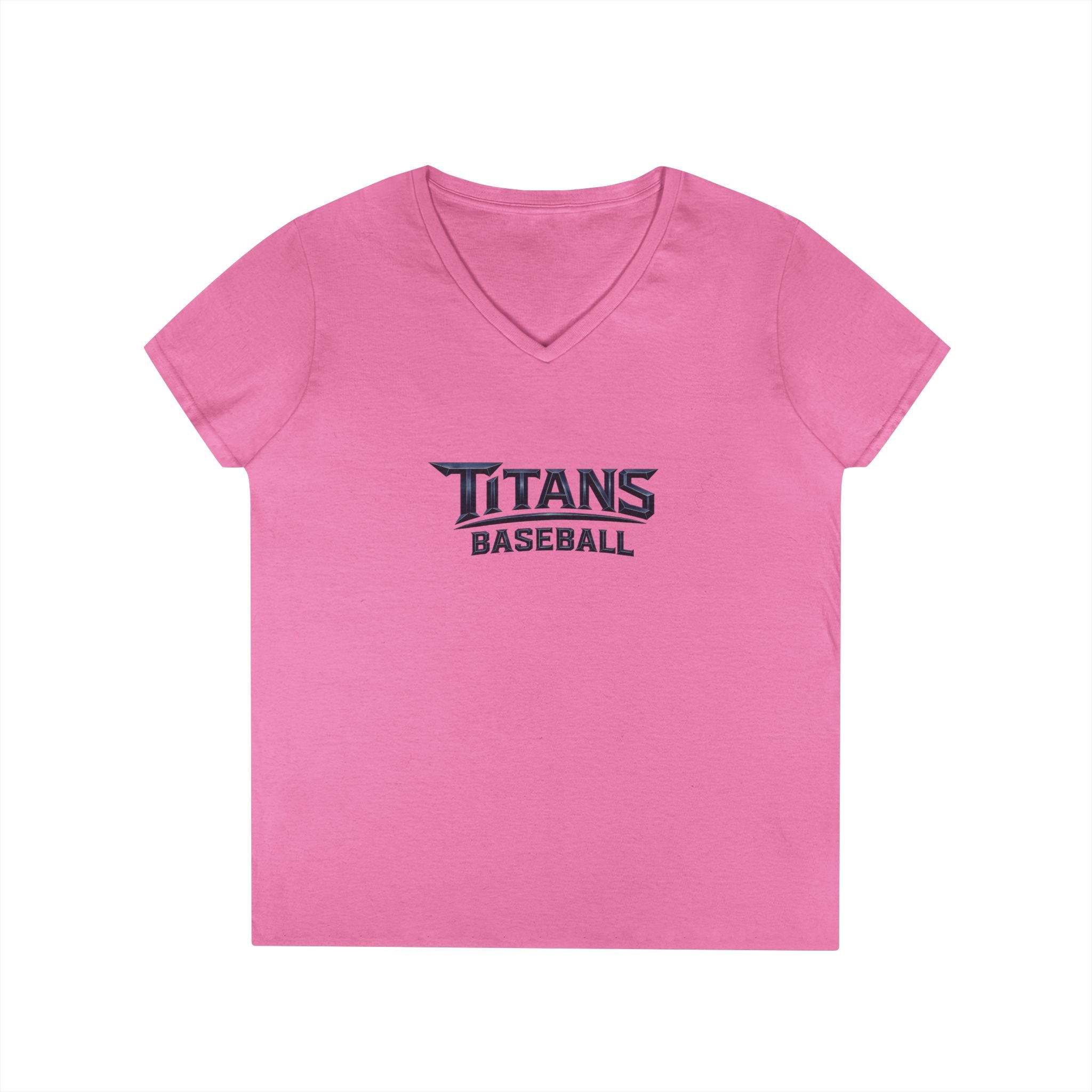 Titans Signature Ladies' V-Neck Tee-Blue "Titans Mom" Fan Shirt