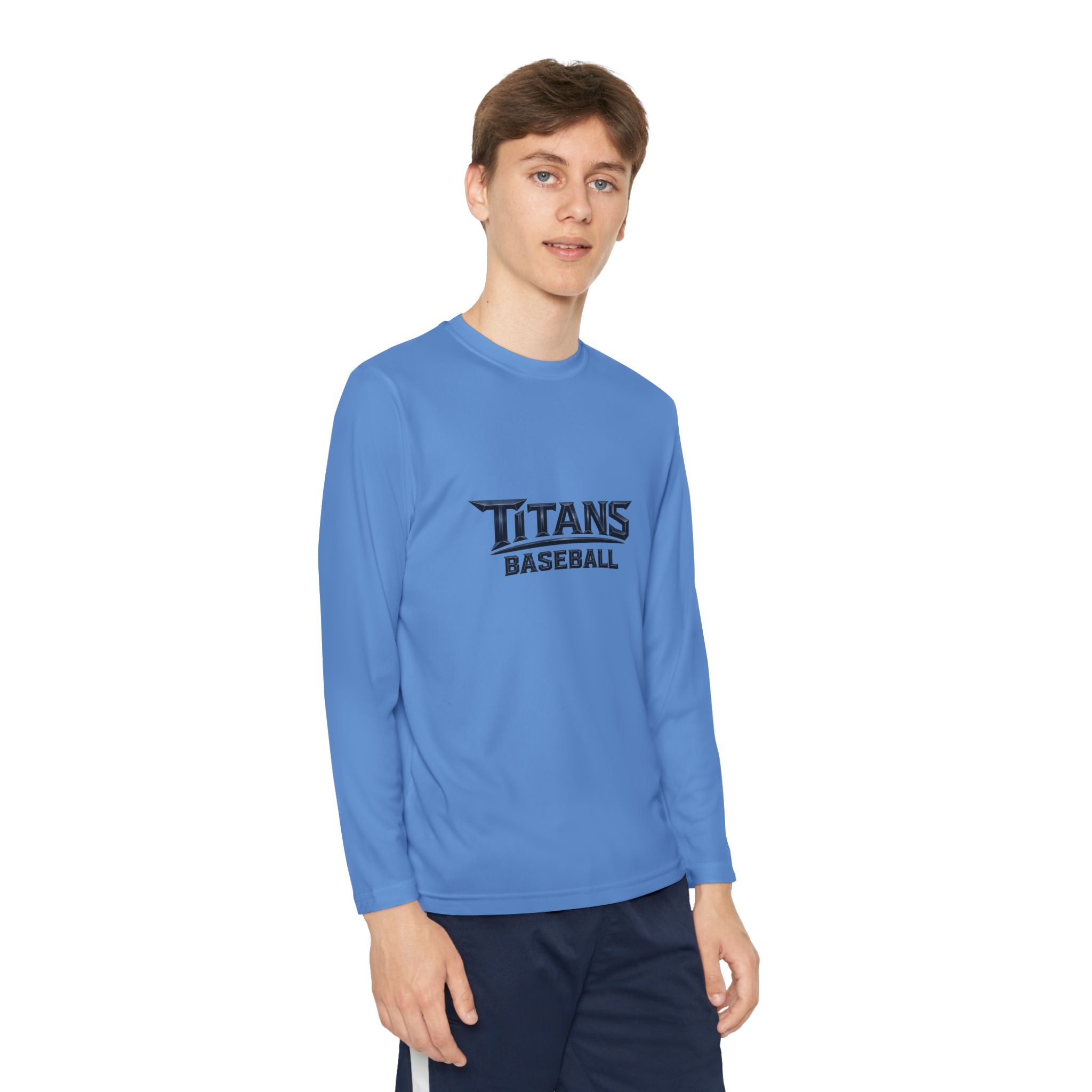Titans Signature Youth Long Sleeve Tee - Navy Logo