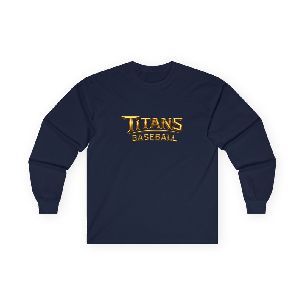 Titans Signature Men's Long Sleeve Tee-Gold Logo