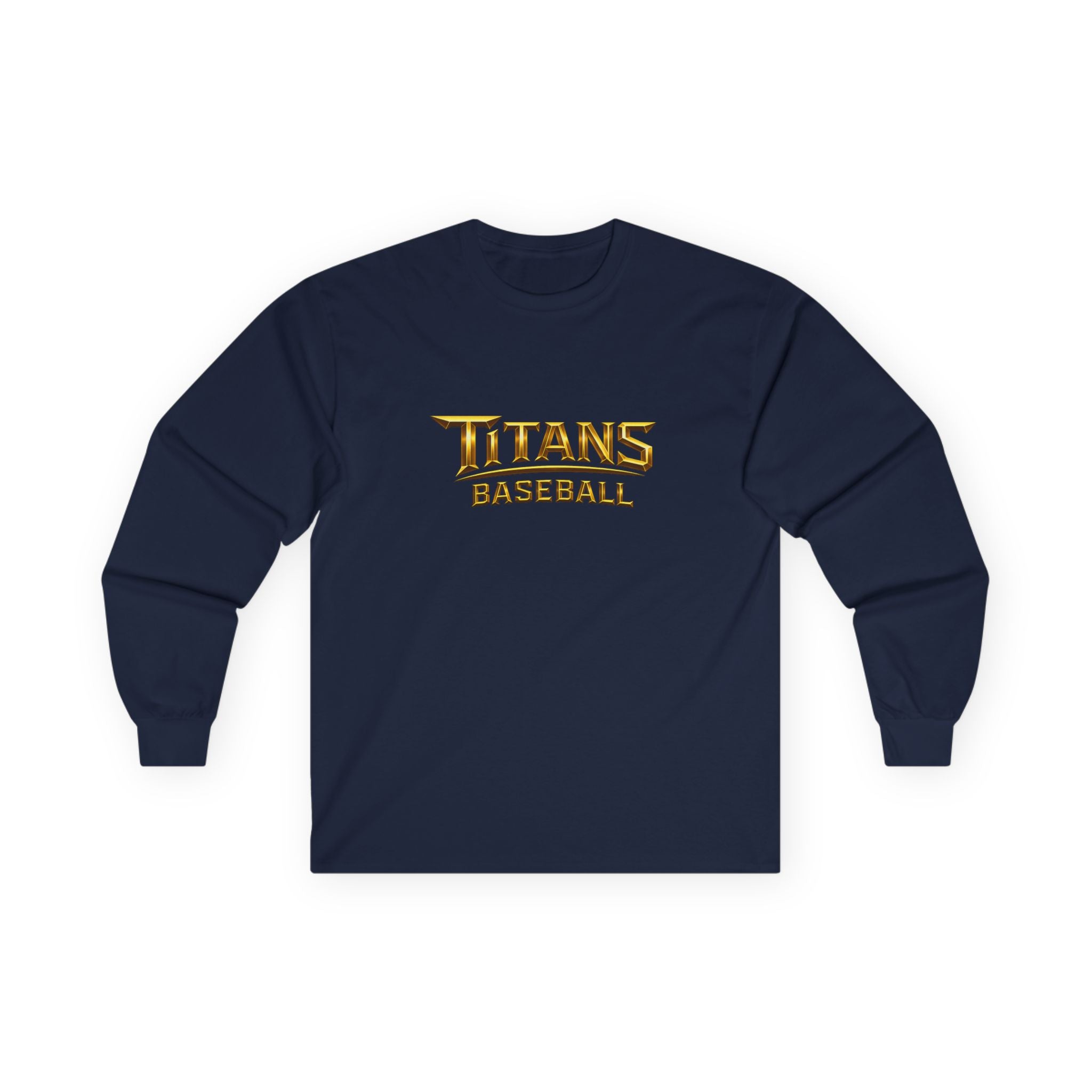 Titans Signature Men's Long Sleeve Tee-Gold Logo