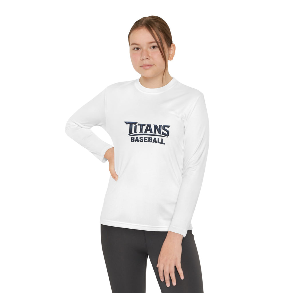 Titans Signature Youth Long Sleeve Tee - Navy Logo
