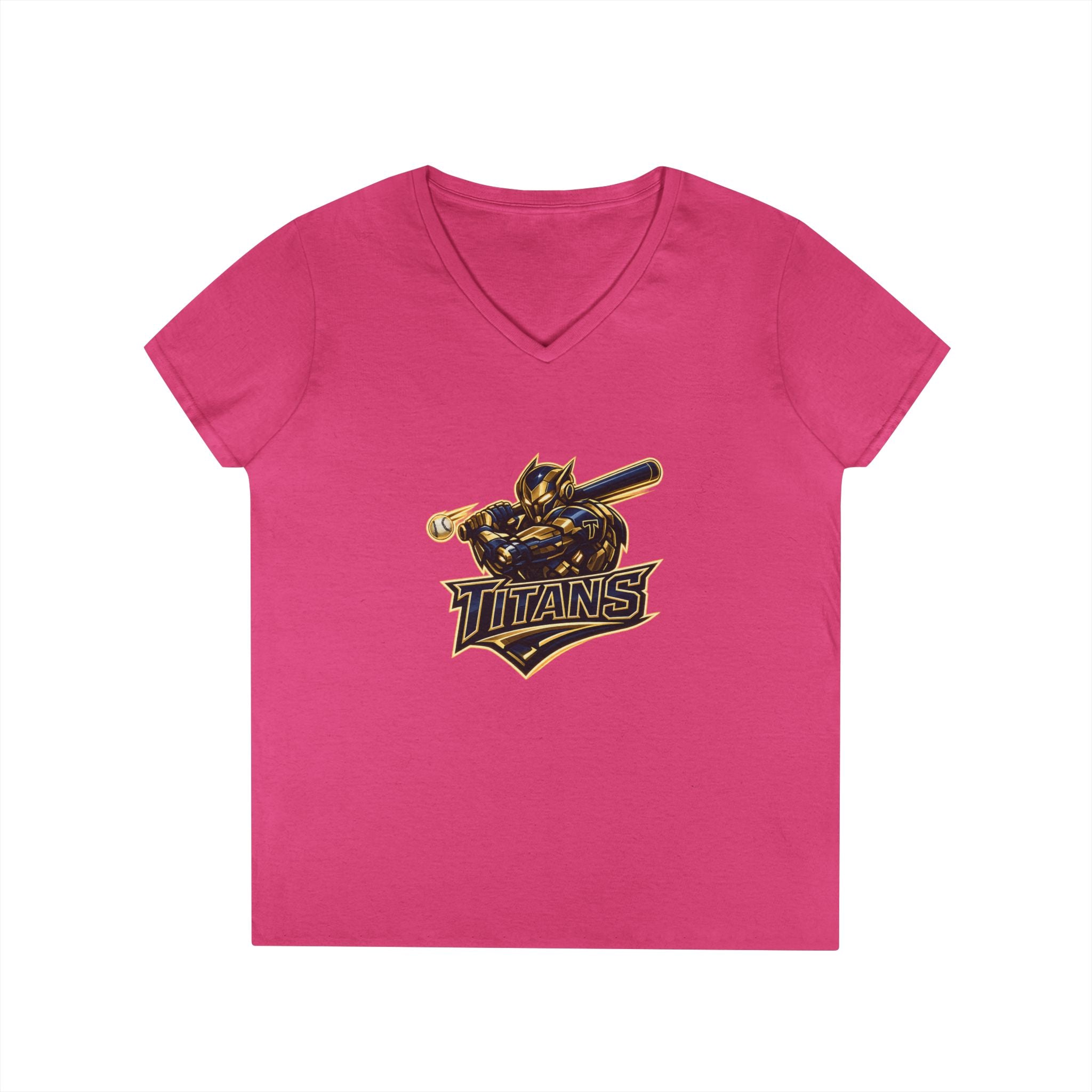 Titans Prime Ladies' V-Neck Tee-Blue "Titans Mom" Fan Shirt