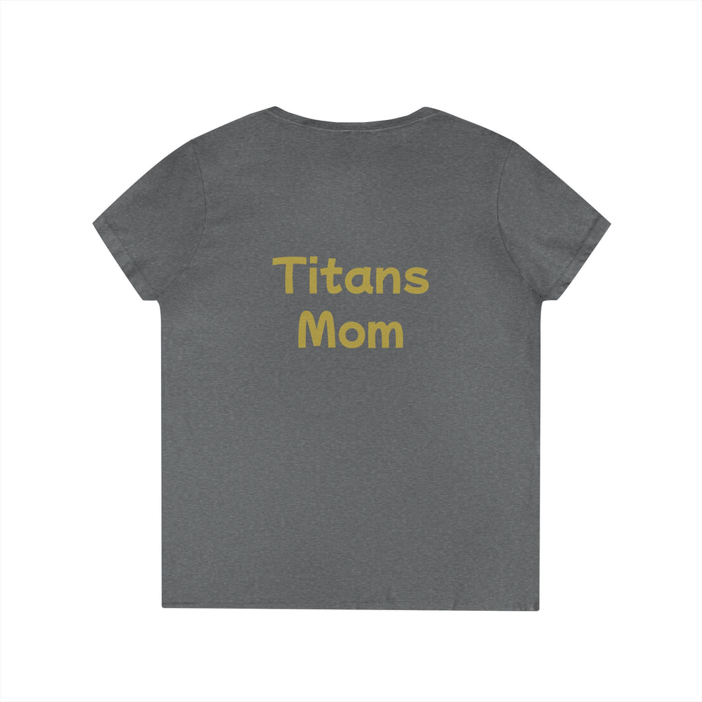 Titans Signature Ladies V-Neck Tee-Gold "Titans Mom" Fan Shirt