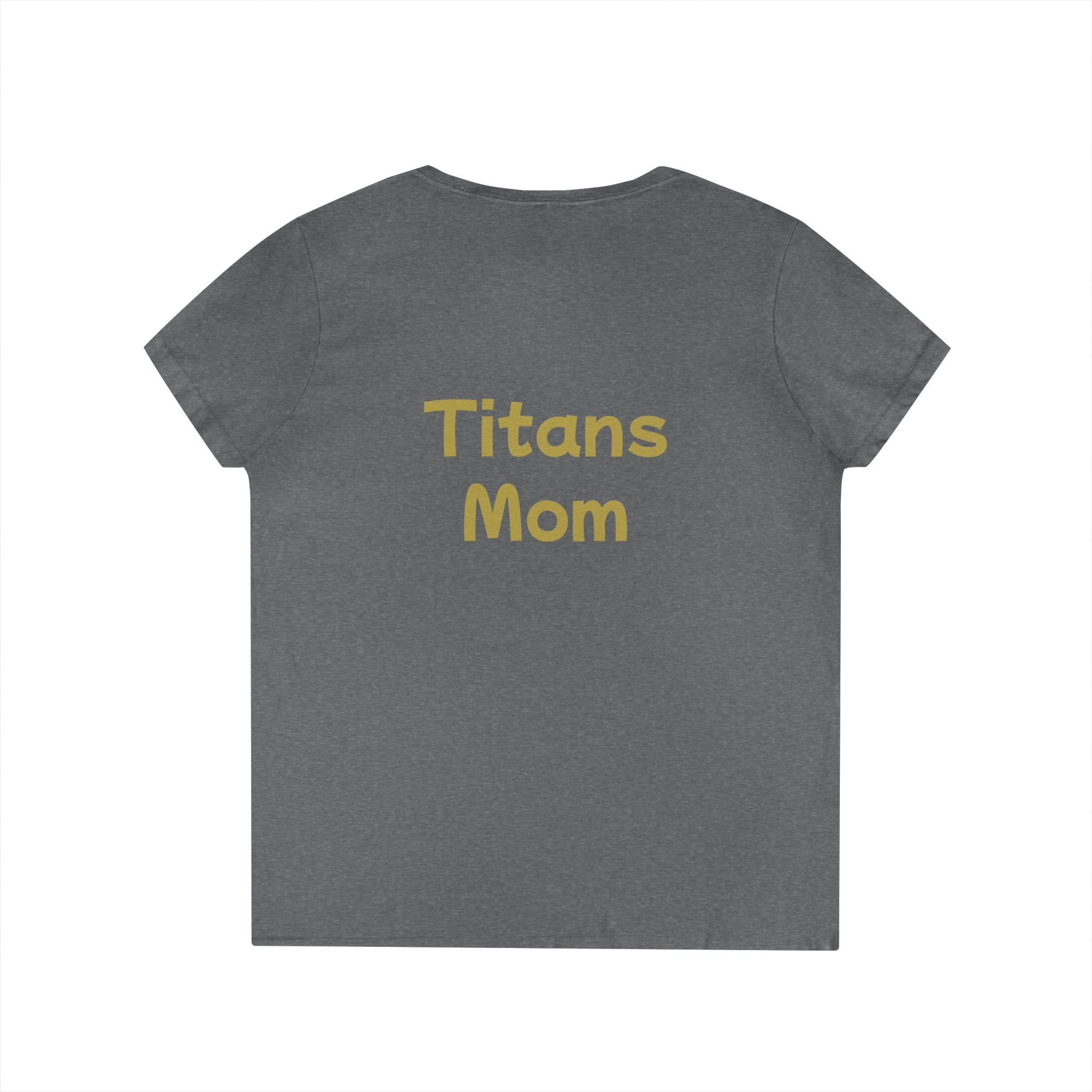 Titans Signature Ladies V-Neck Tee-Gold "Titans Mom" Fan Shirt