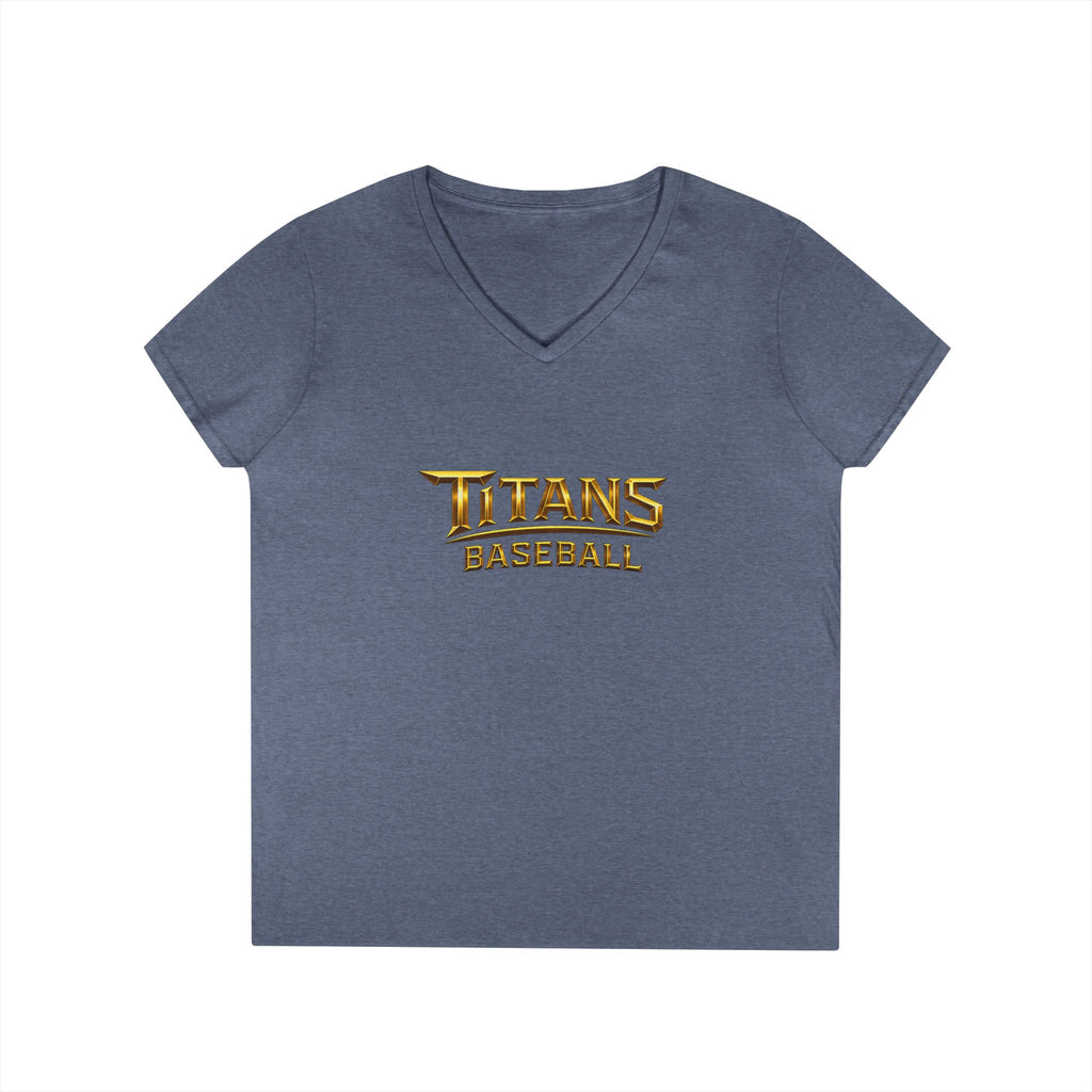 Titans Signature Ladies V-Neck Tee-Gold "Titans Mom" Fan Shirt