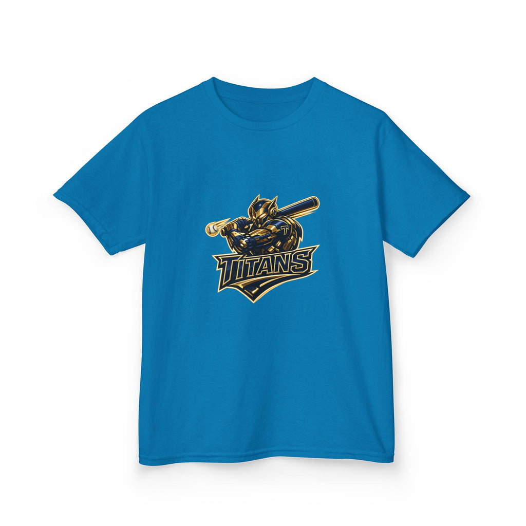 Titans Prime Youth Baseball Tee-Gold 'Future Titan' Back Print