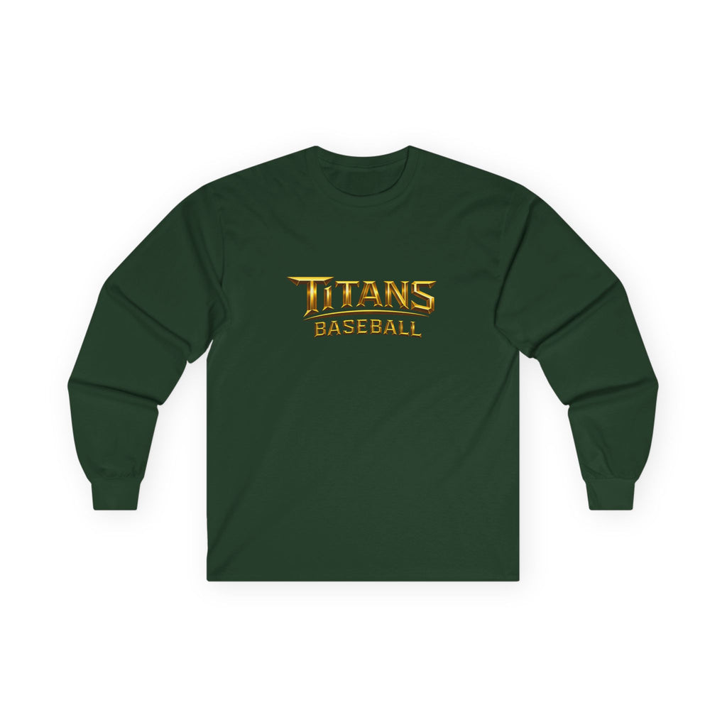 Titans Signature Men's Long Sleeve Tee-Gold Logo