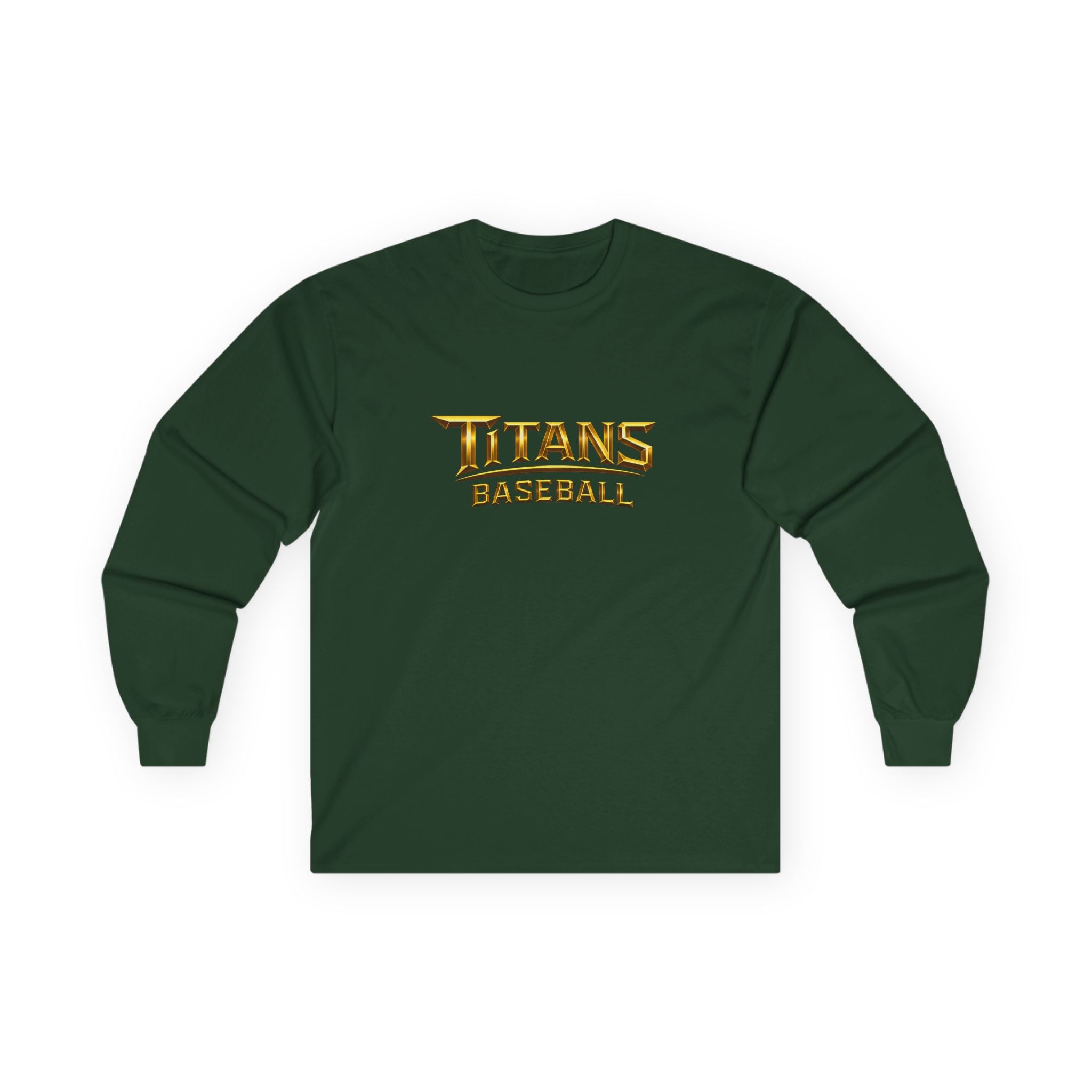 Titans Signature Men's Long Sleeve Tee-Gold Logo