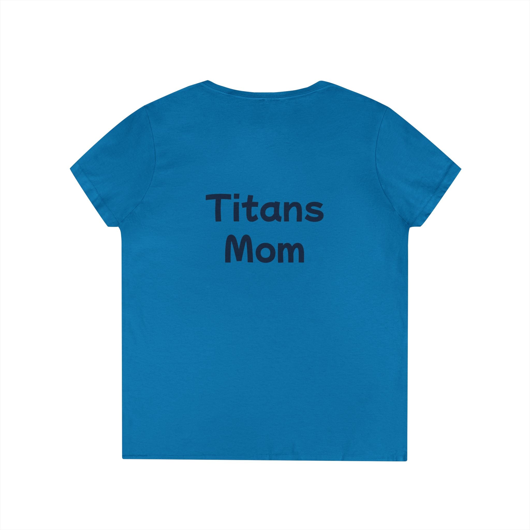 Titans Prime Ladies' V-Neck Tee-Blue "Titans Mom" Fan Shirt