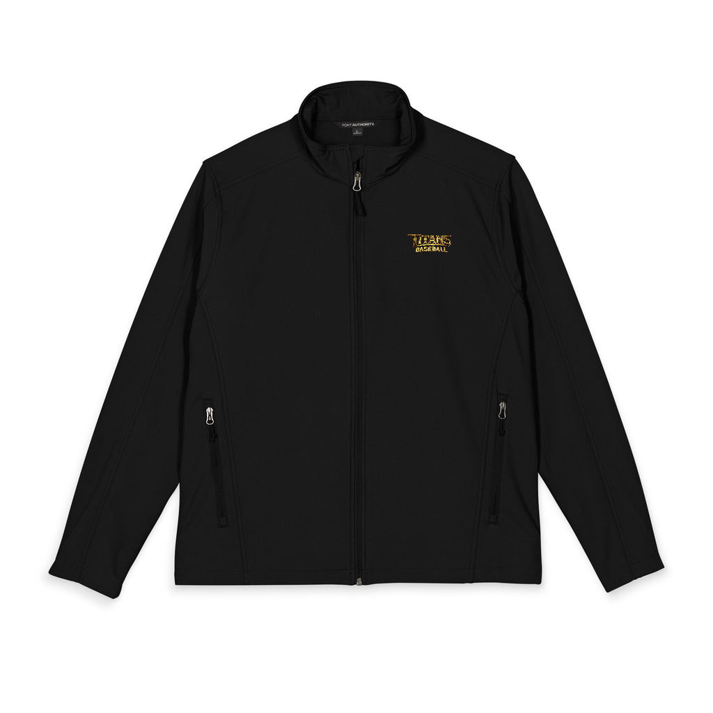Titans Signature Embroidered Men's Soft Shell Jacket-Gold Logo