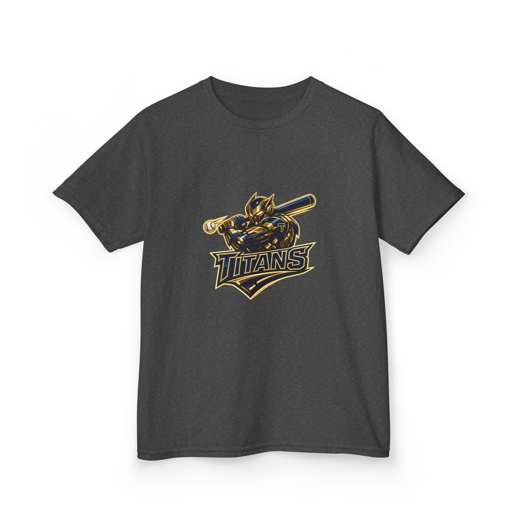 Titans Prime Youth Baseball Tee-Gold 'Future Titan' Back Print
