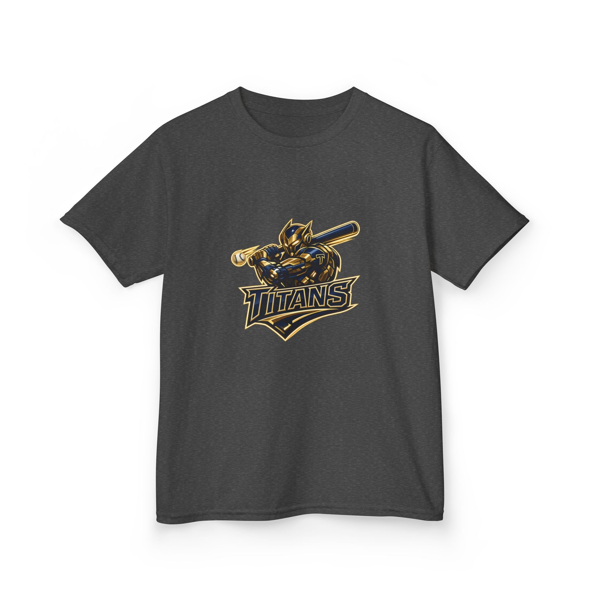 Titans Prime Youth Baseball Tee-Gold 'Future Titan' Back Print