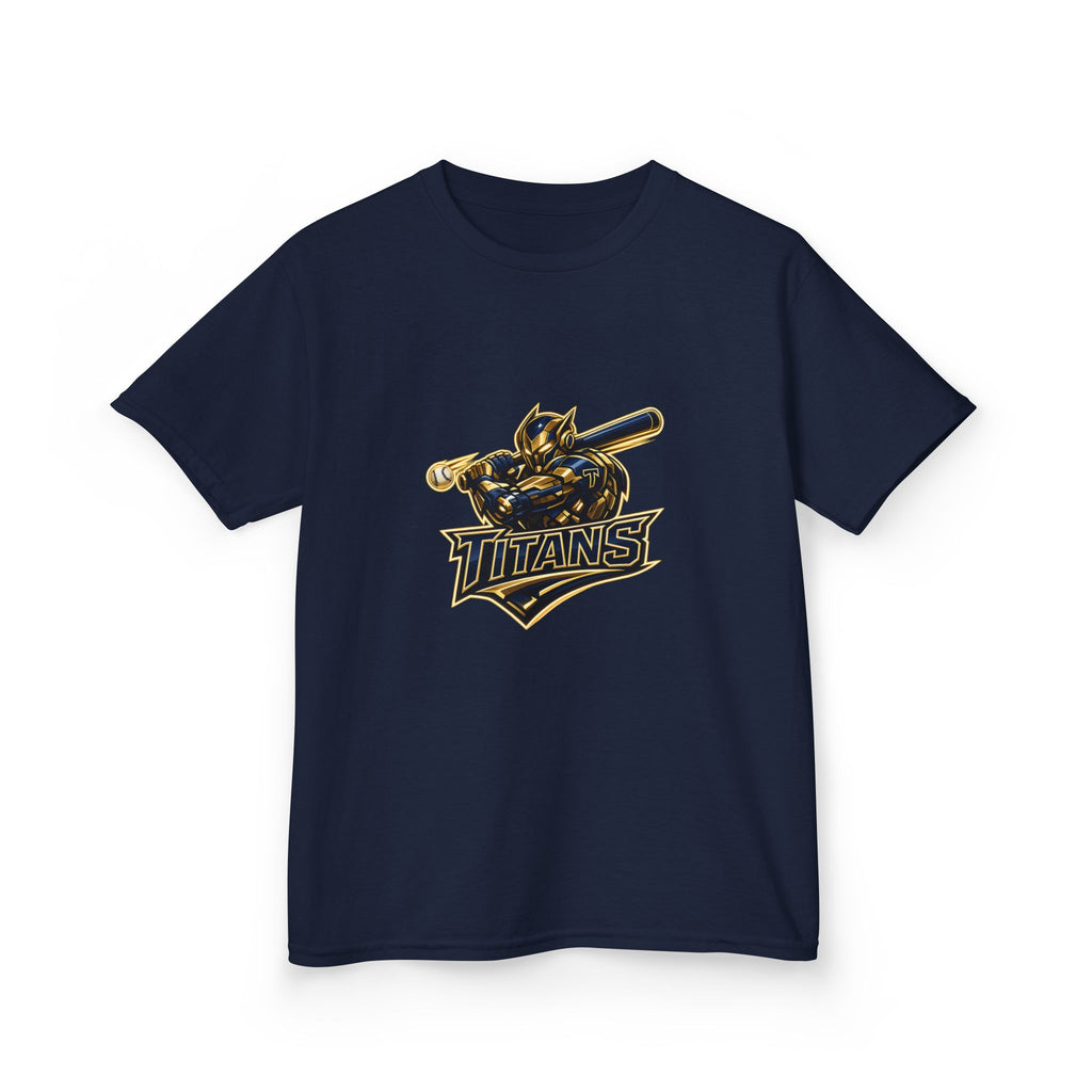 Titans Prime Youth Baseball Tee-Gold 'Future Titan' Back Print