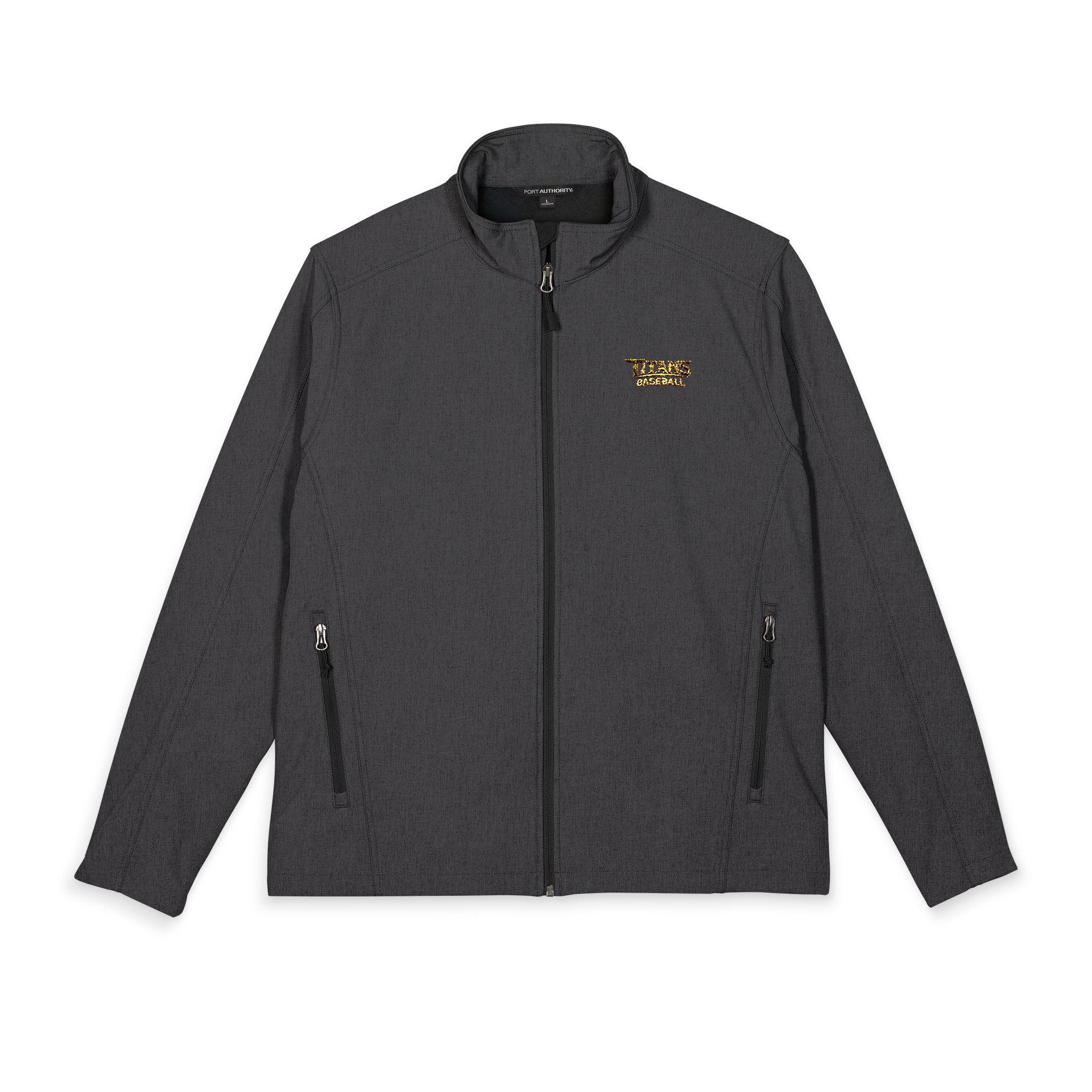 Titans Signature Embroidered Men's Soft Shell Jacket-Gold Logo