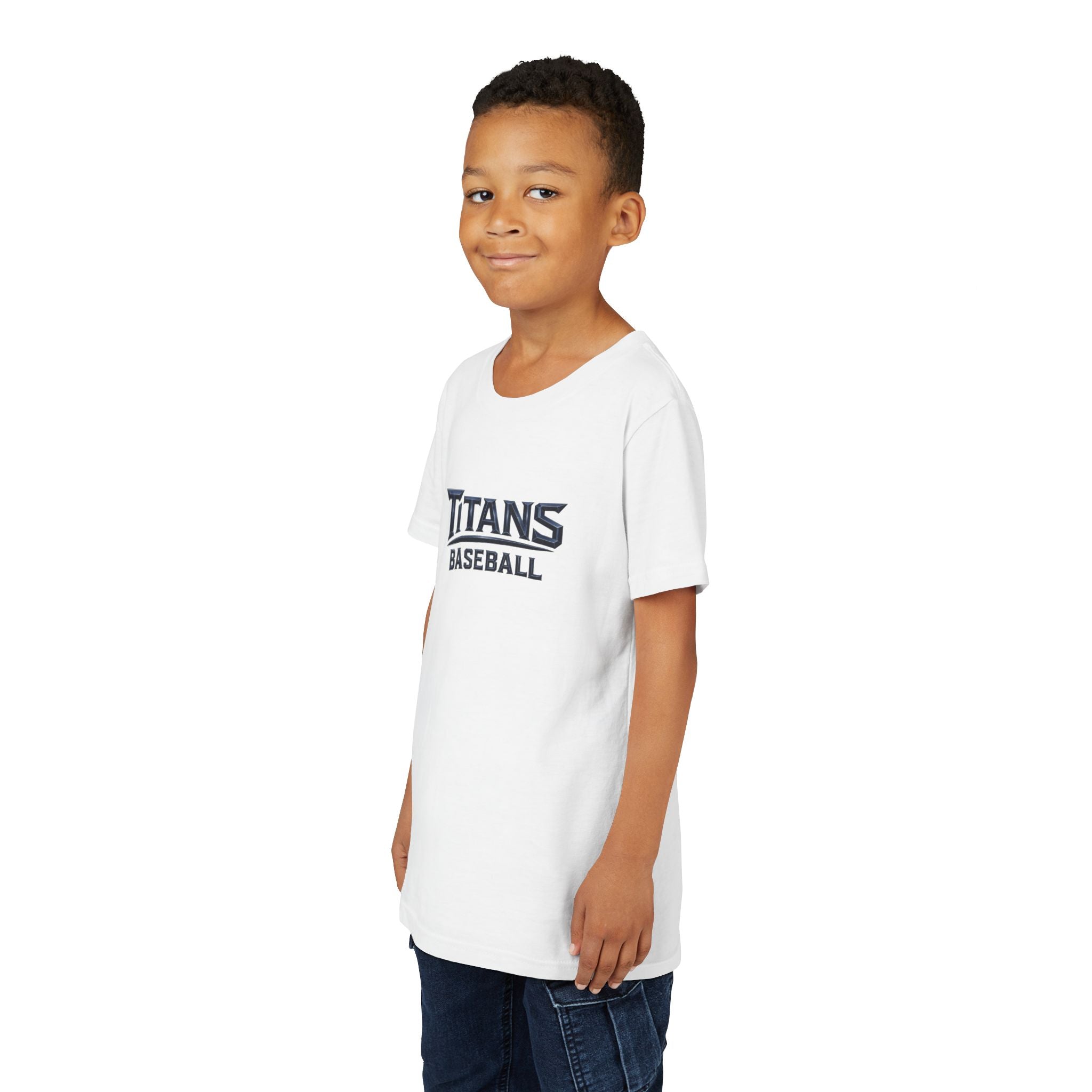 Titans Signature Youth Tee-Navy Logo "Command The Game"