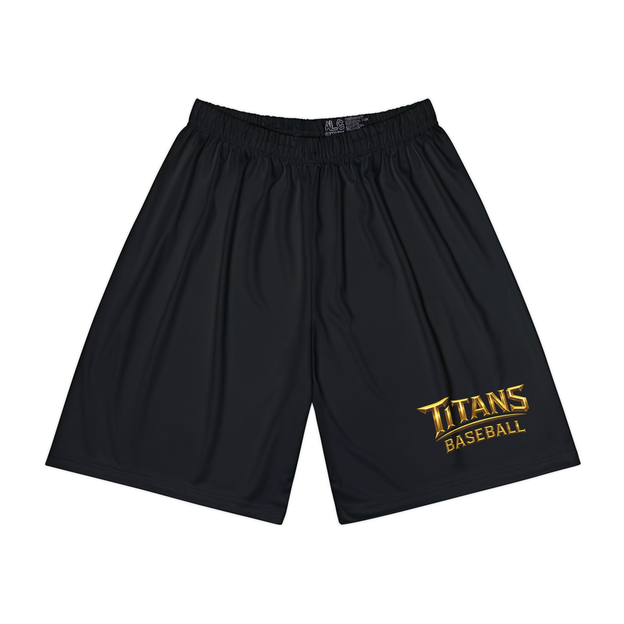 Titans Signature Black Men's Athletic Shorts-Gold Logo