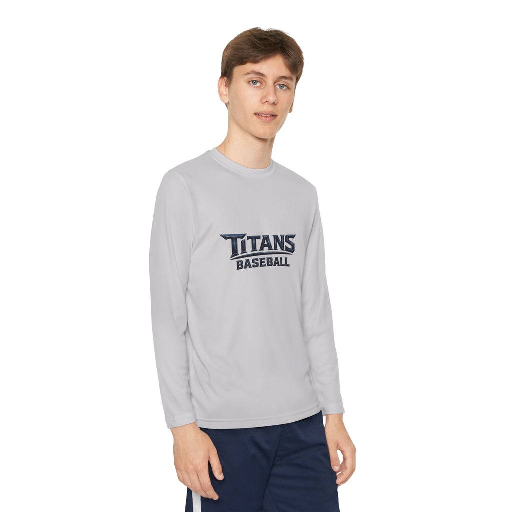 Titans Signature Youth Long Sleeve Tee - Navy Logo