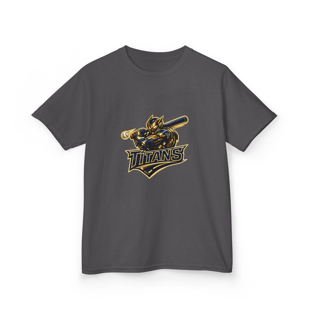 Titans Prime Youth Baseball Tee-Gold 'Future Titan' Back Print