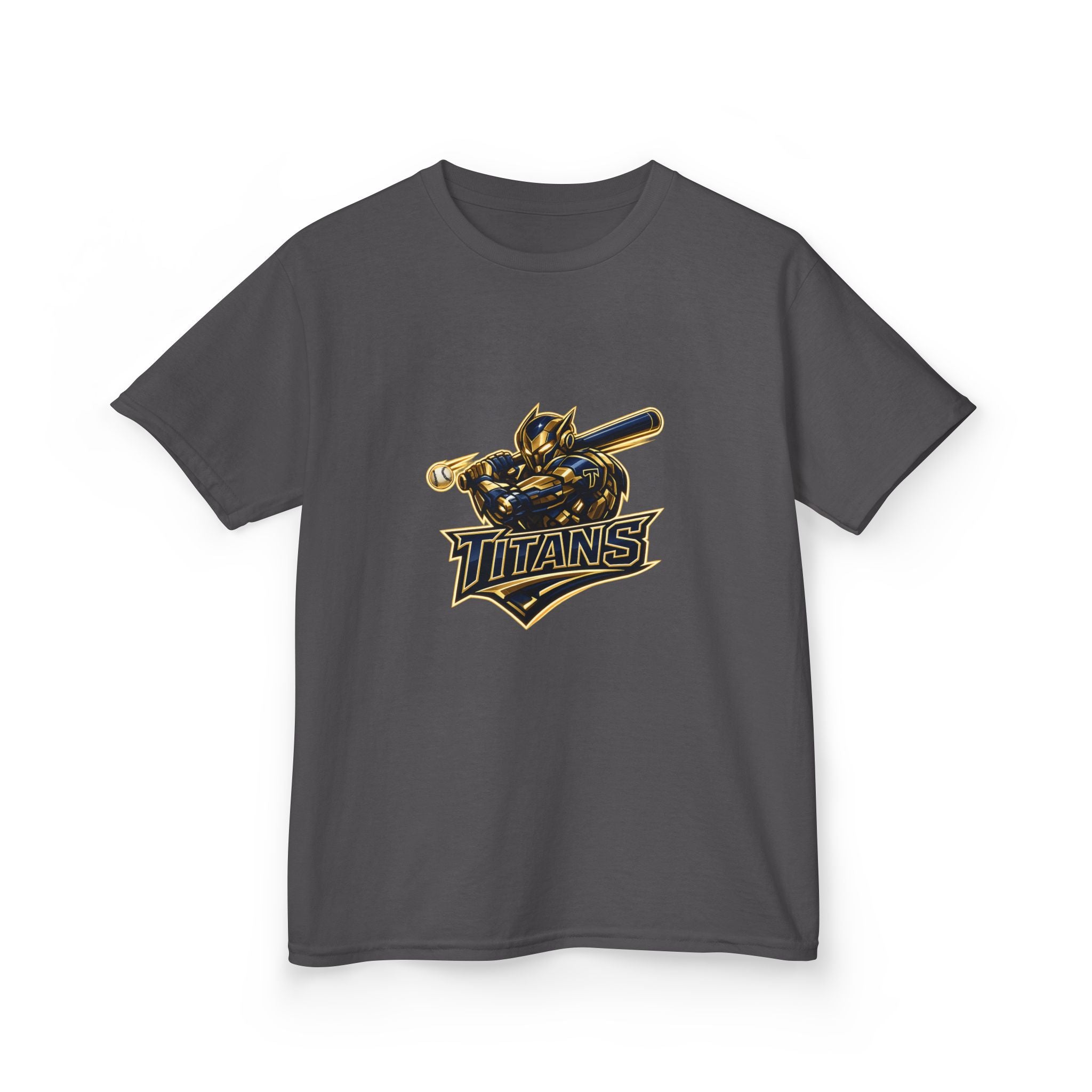 Titans Prime Youth Baseball Tee-Gold 'Future Titan' Back Print
