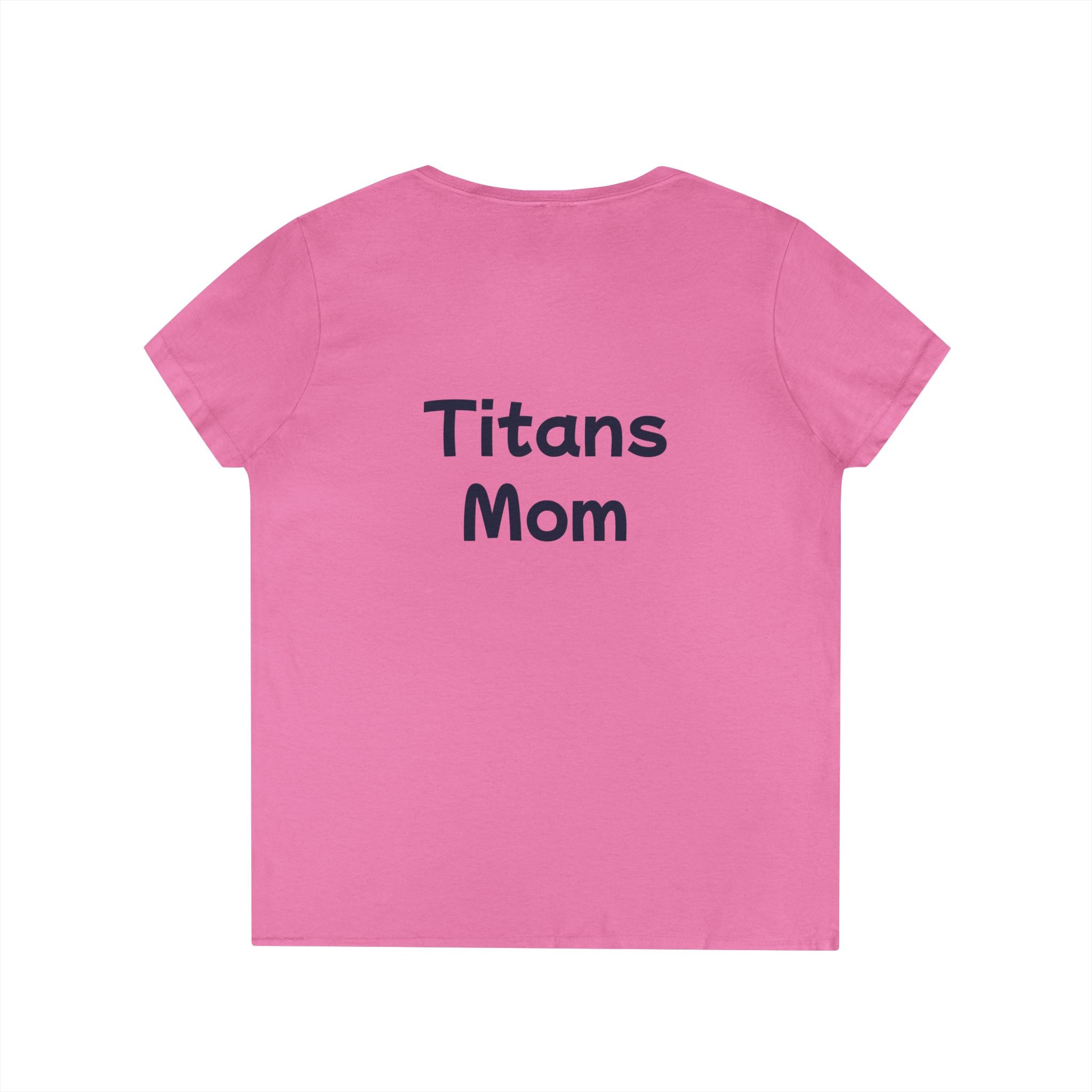 Titans Prime Ladies' V-Neck Tee-Blue "Titans Mom" Fan Shirt