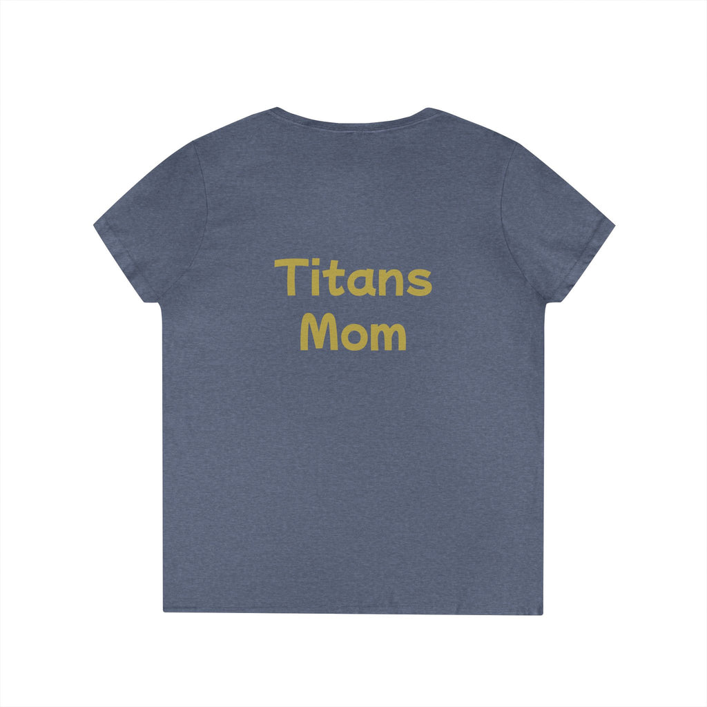 Titans Signature Ladies V-Neck Tee-Gold "Titans Mom" Fan Shirt