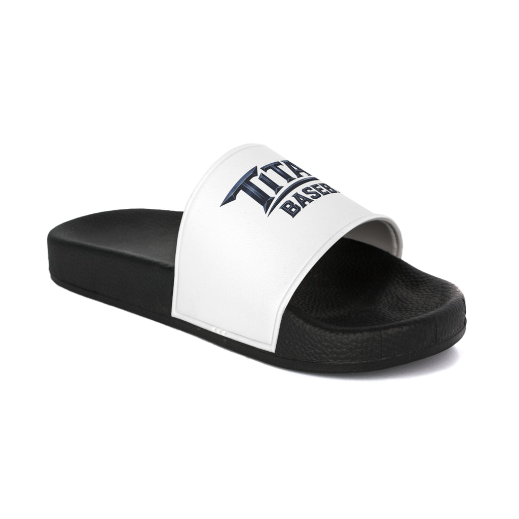 Titans Signature Men's Slide Sandals-Navy/Gold Logo