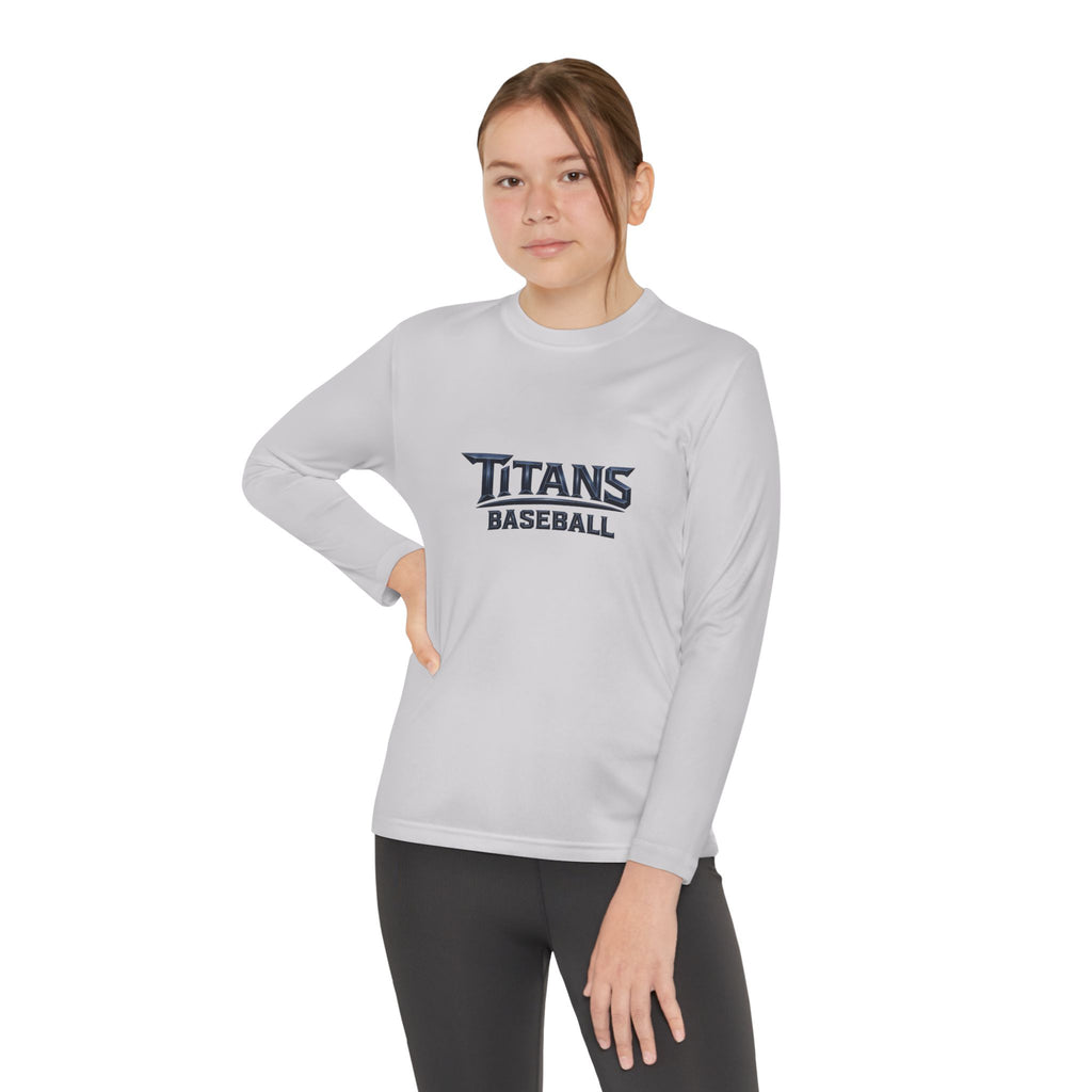 Titans Signature Youth Long Sleeve Tee - Navy Logo