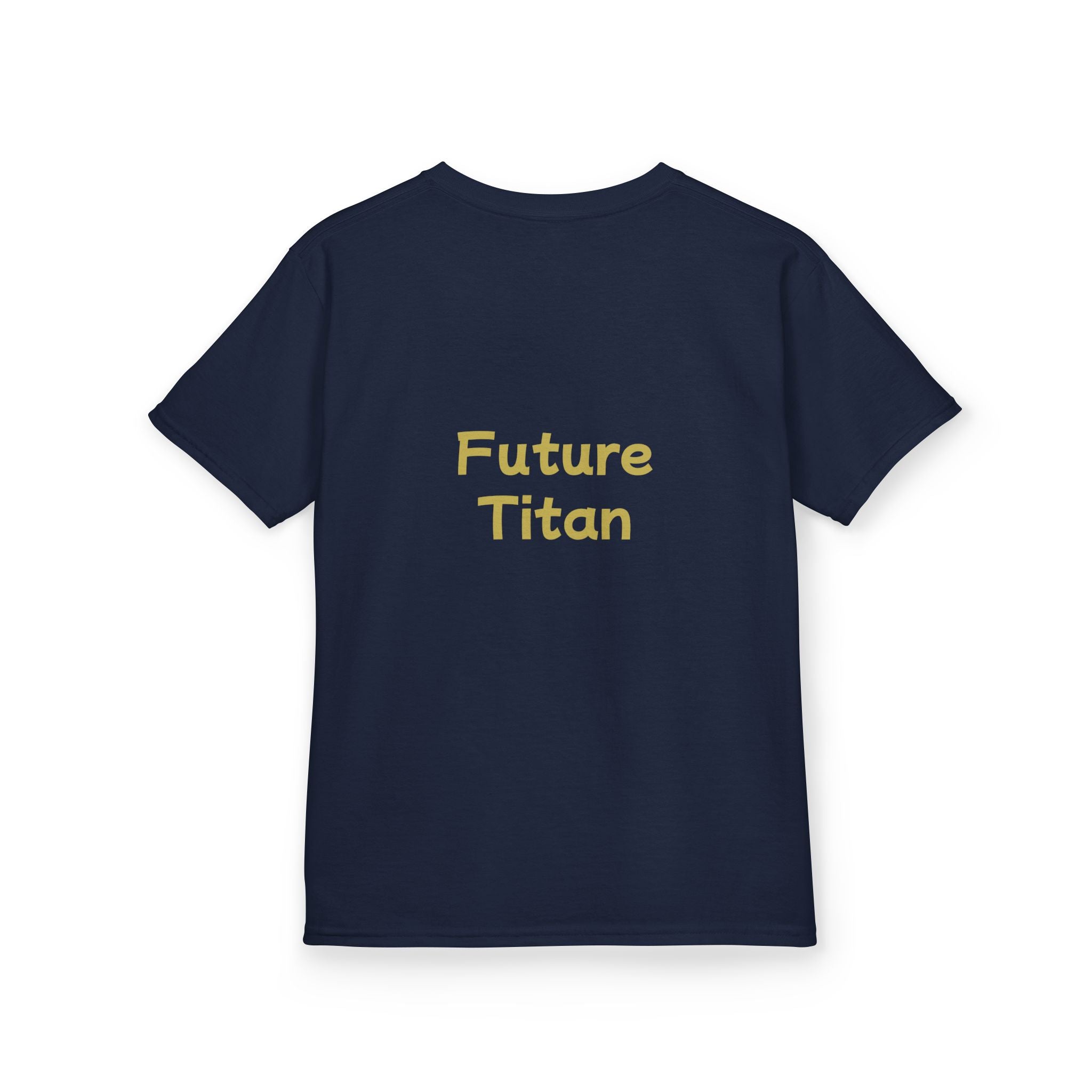 Titans Prime Youth Baseball Tee-Gold 'Future Titan' Back Print