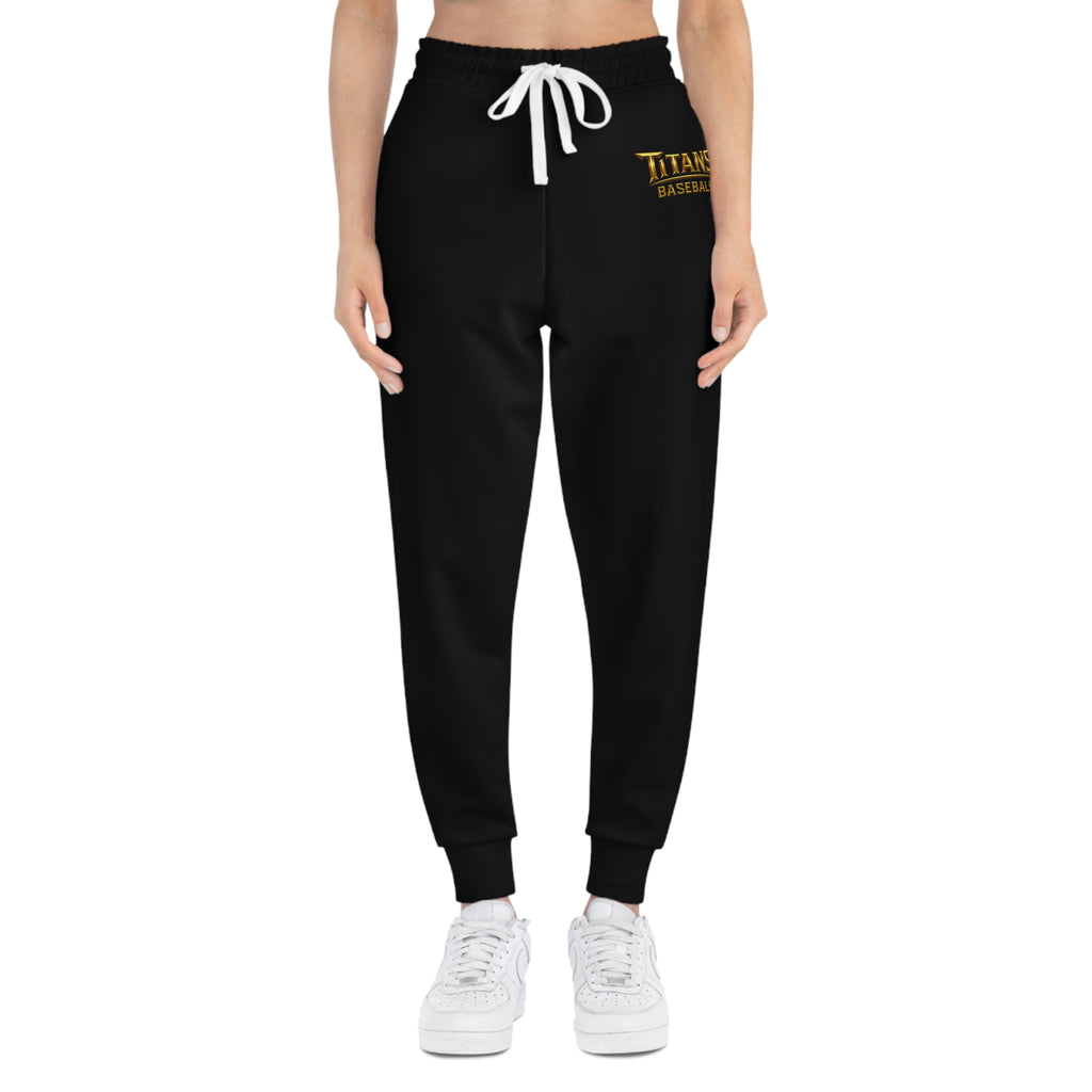 Titans Signature Black Men's Athletic Sweatpants-Gold Logo