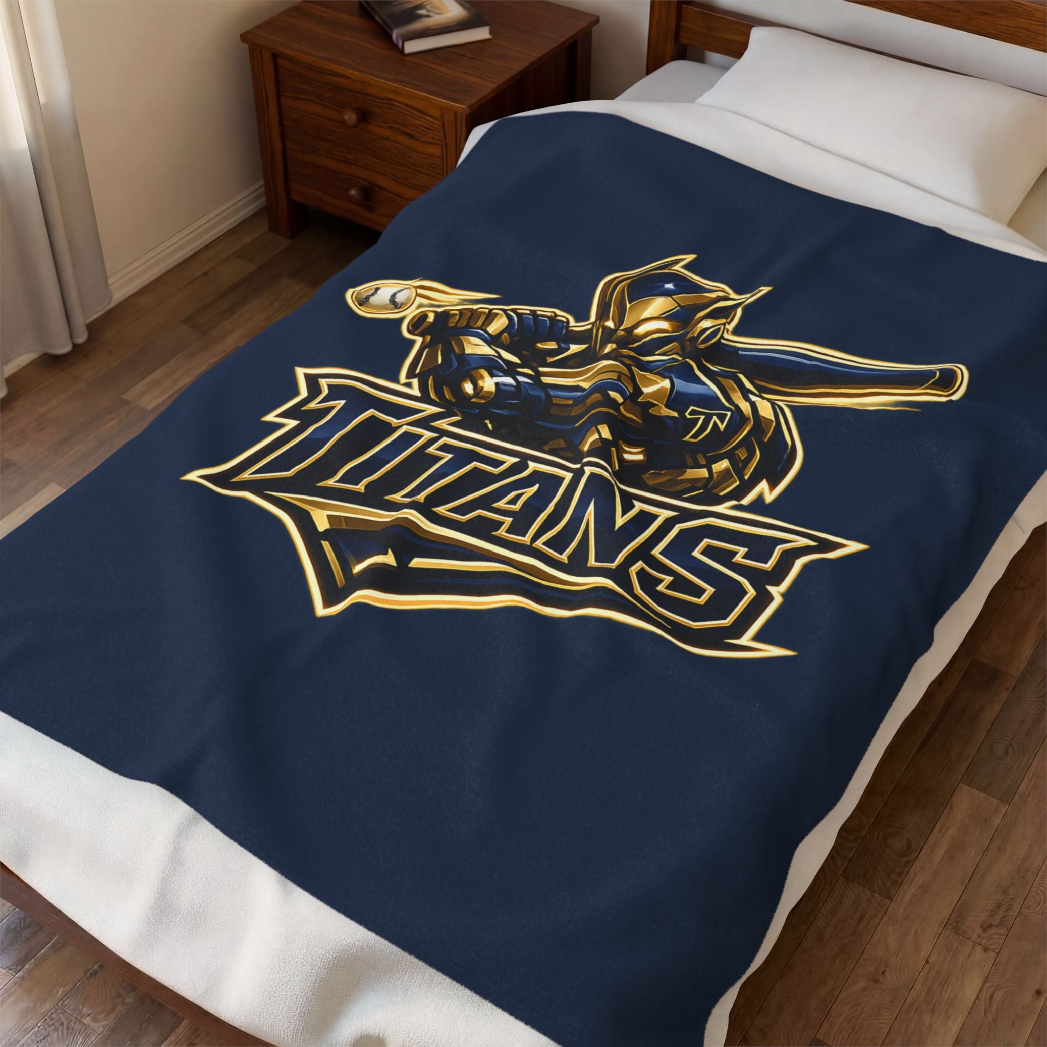 Titans Prime Velveteen Plush Blanket-Navy