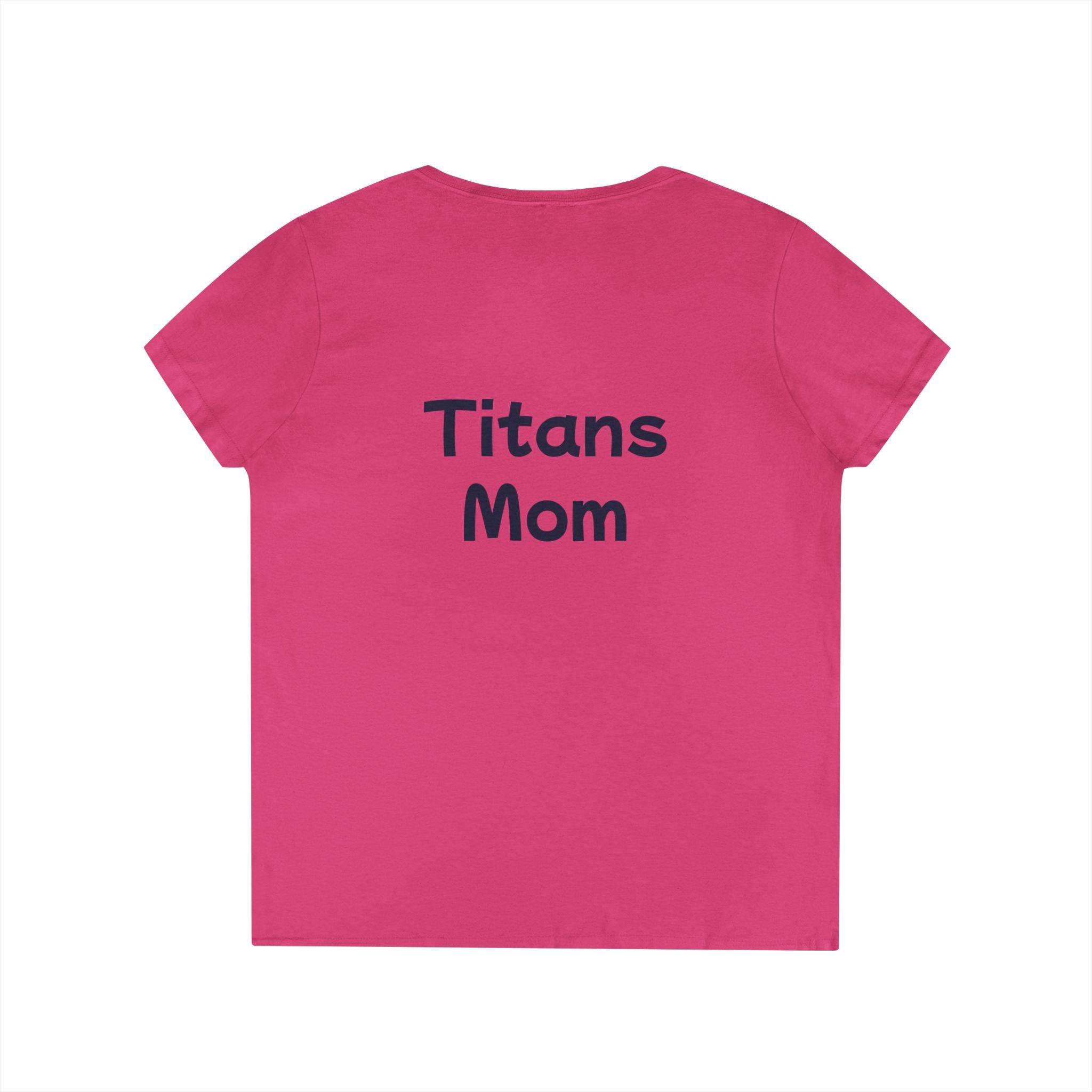 Titans Prime Ladies' V-Neck Tee-Blue "Titans Mom" Fan Shirt