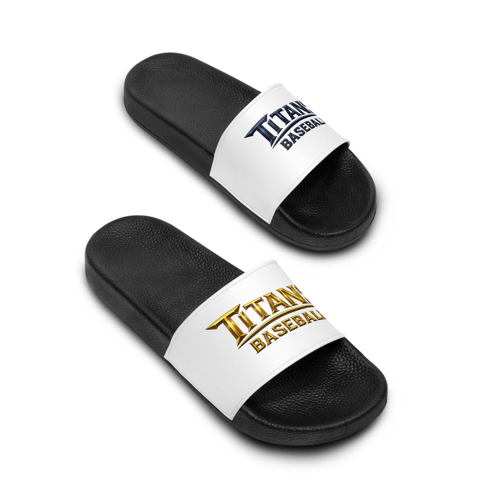 Titans Signature Men's Slide Sandals-Navy/Gold Logo