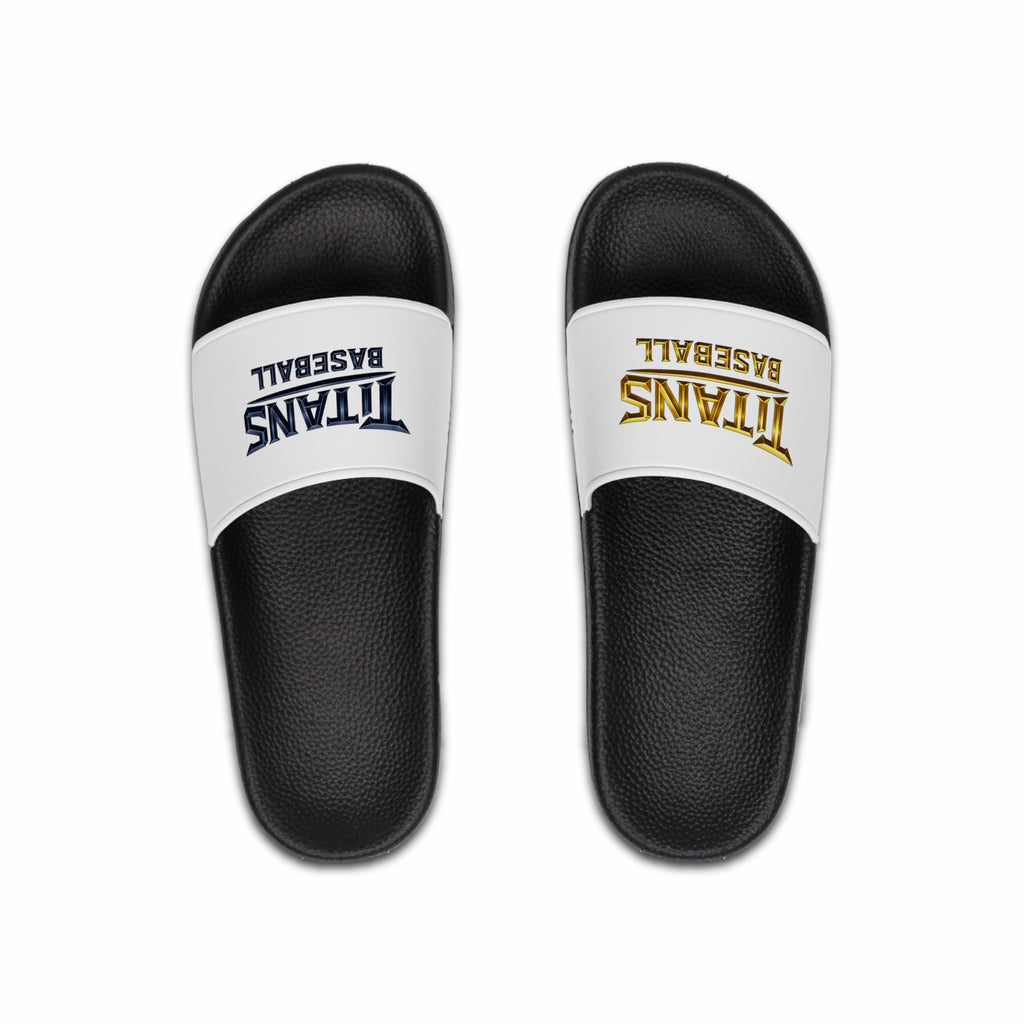 Titans Signature Men's Slide Sandals-Navy/Gold Logo