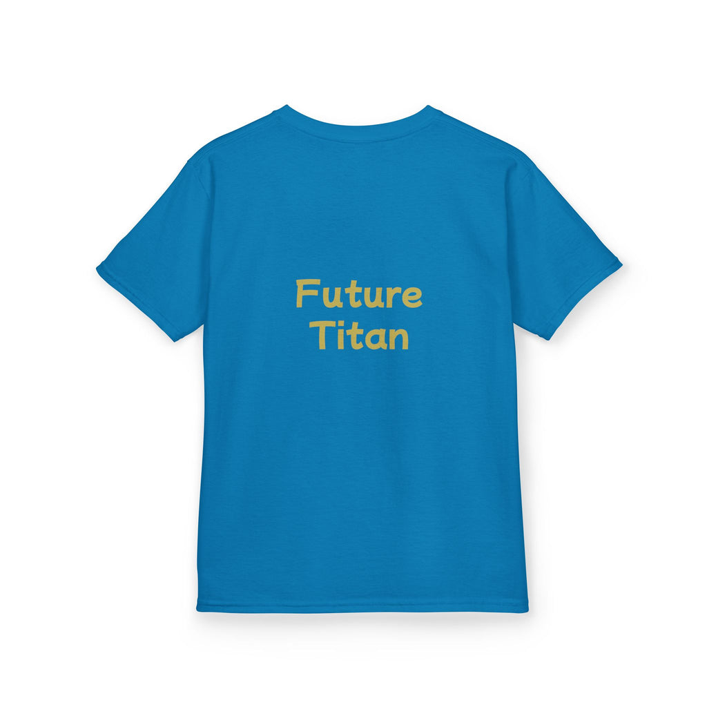 Titans Prime Youth Baseball Tee-Gold 'Future Titan' Back Print