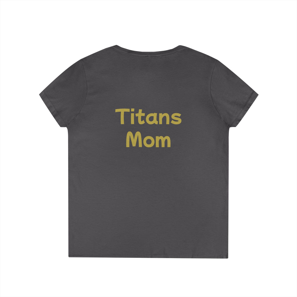 Titans Signature Ladies V-Neck Tee-Gold "Titans Mom" Fan Shirt